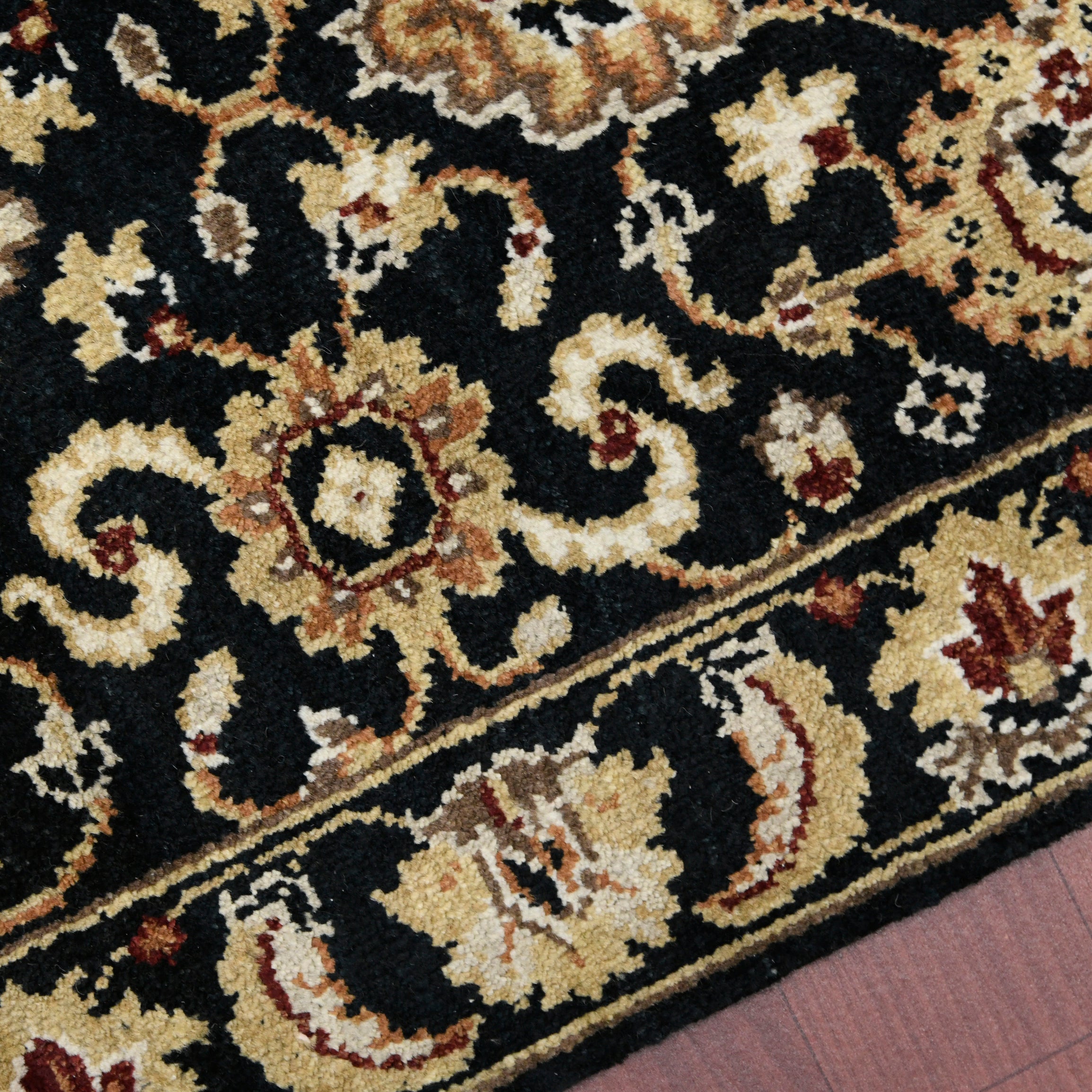 Luxor Classic Pattern Hand Knotted Rectangle Anti-Skid Designer Carpet, Prayer Rug For Office Cabins, Small Living Spaces - 2'X3'