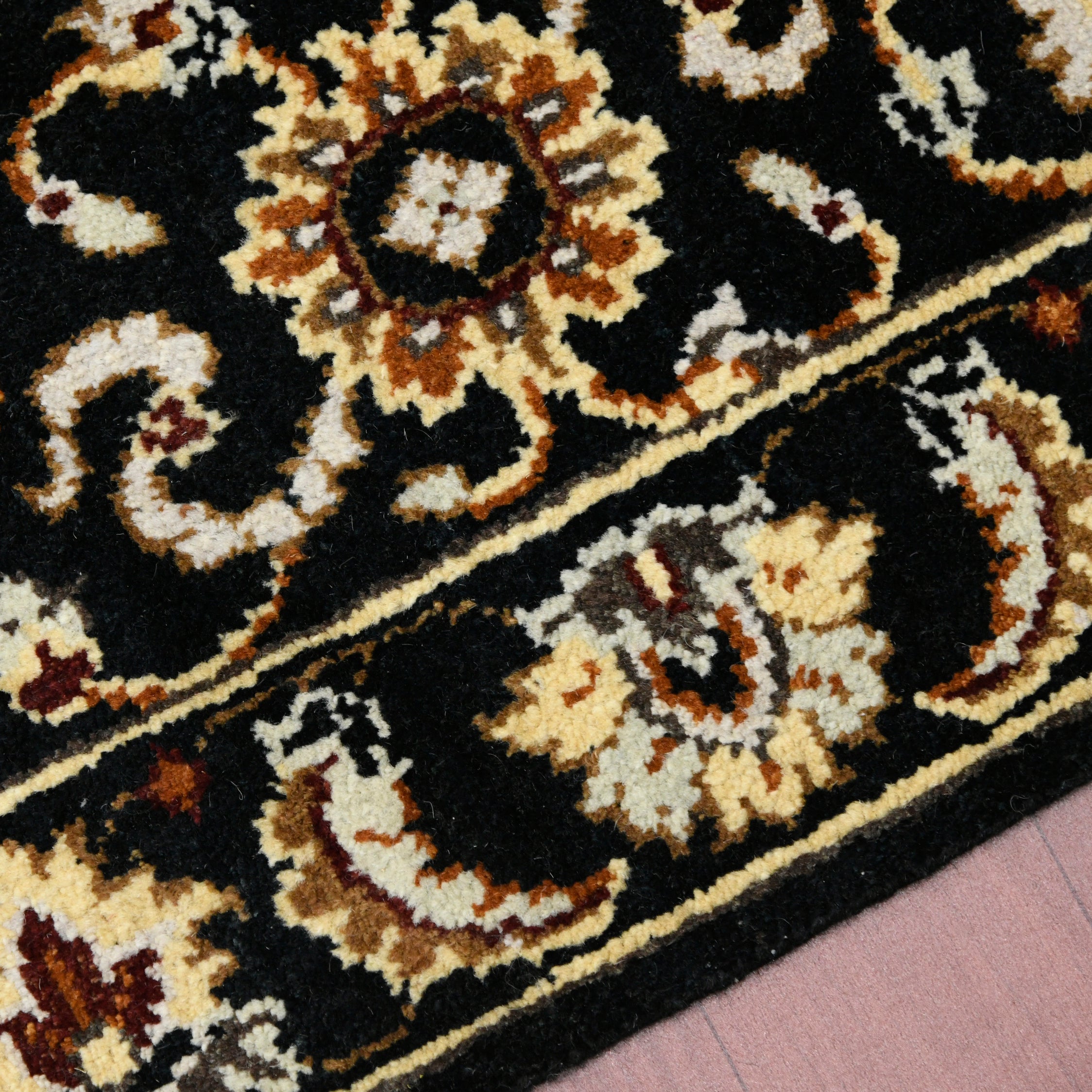 Luxor Classic Pattern Hand Knotted Rectangle Anti-Skid Designer Carpet, Prayer Rug For Office Cabins, Small Living Spaces - 2'X3'