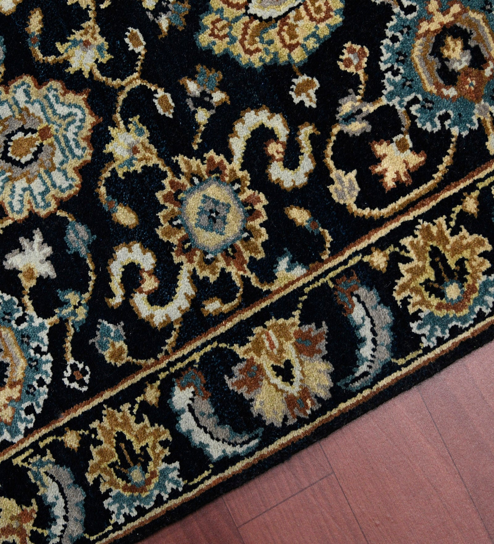 Luxor Classic Pattern Hand Knotted Rectangle Anti-Skid Designer Carpet, Prayer Rug For Office Cabins, Small Living Spaces - 2'X3'