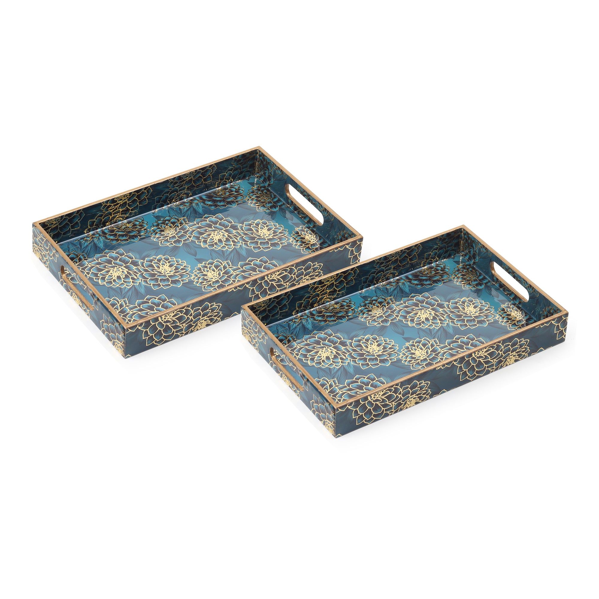 Saphire Wreath Tray Set of 2 - Ouchcart