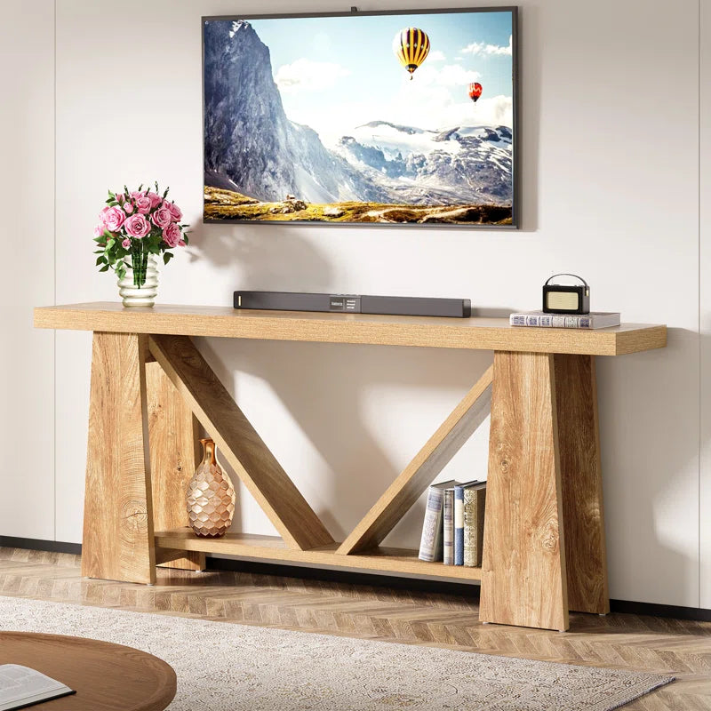 Long Console Table, Farmhouse Entryway Table Ouch Cart