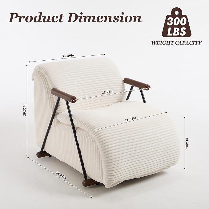 Ouch Cart Modern Upholstered Lounge Chair with Wooden Armrests | Cozy Accent Chair OUCH CART