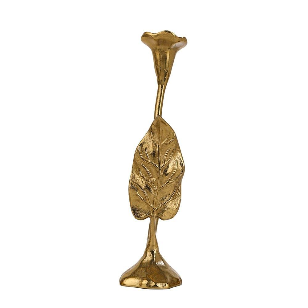 Jules Leaf Candle Holder Large Gold - Ouch Cart