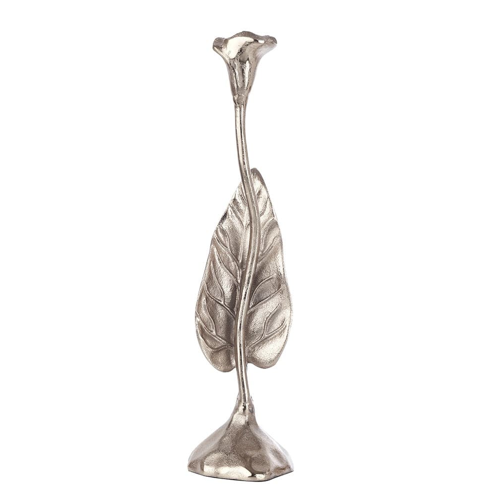 Jules Leaf Candle Holder Large Silver