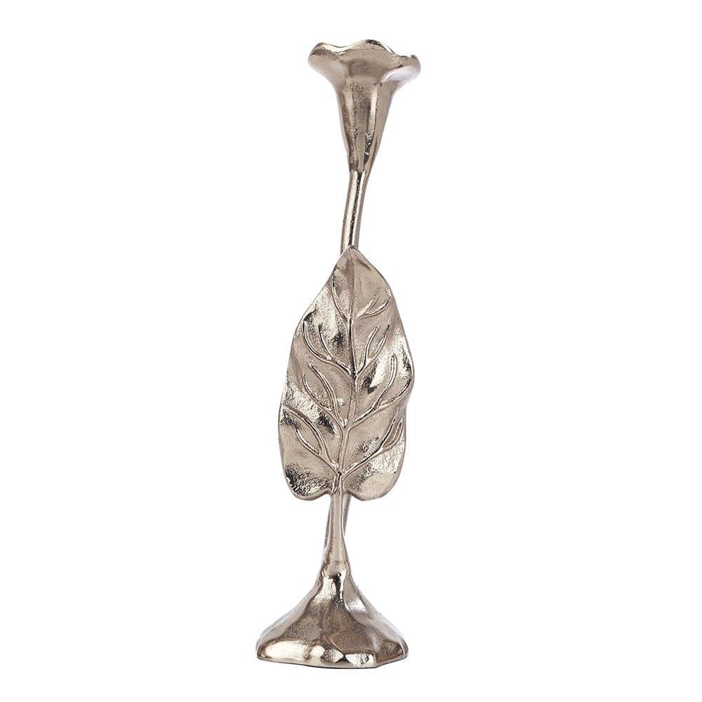 Jules Leaf Candle Holder Large Silver - Ouch Cart