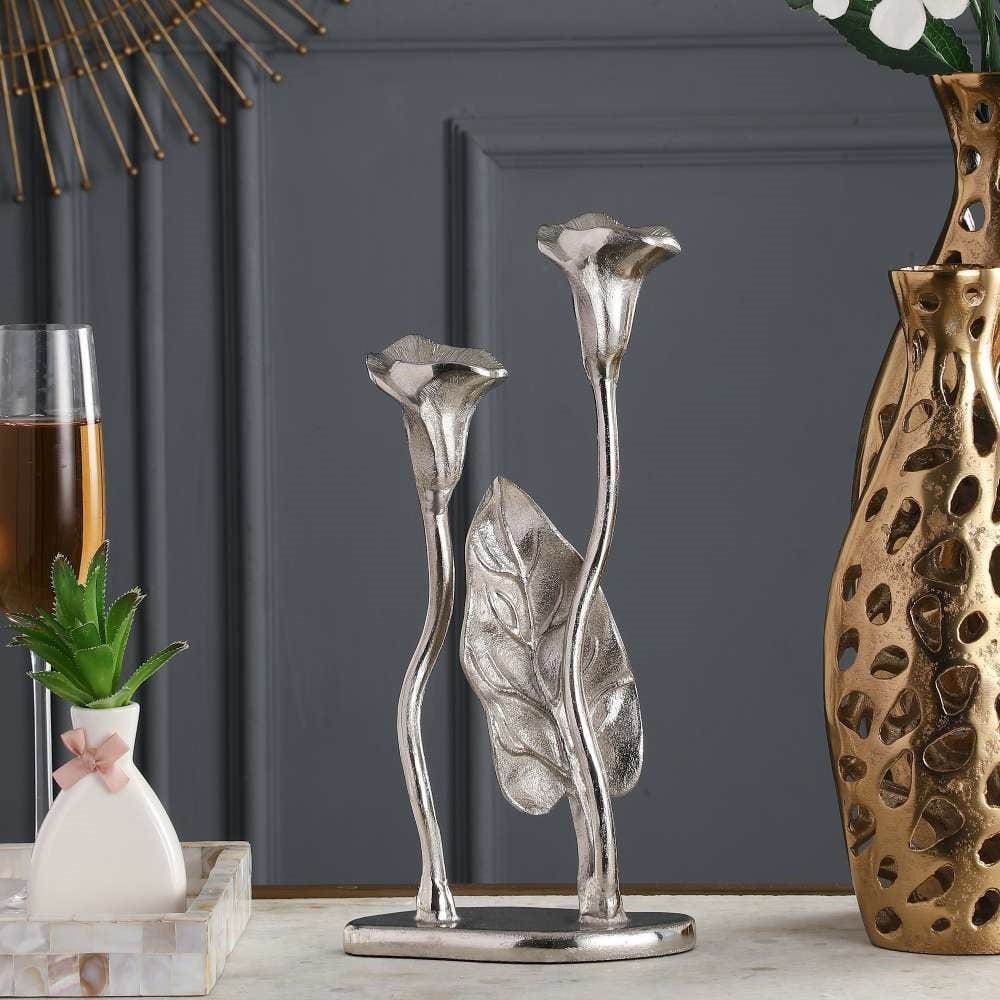 Jules Double Candle Holder Silver