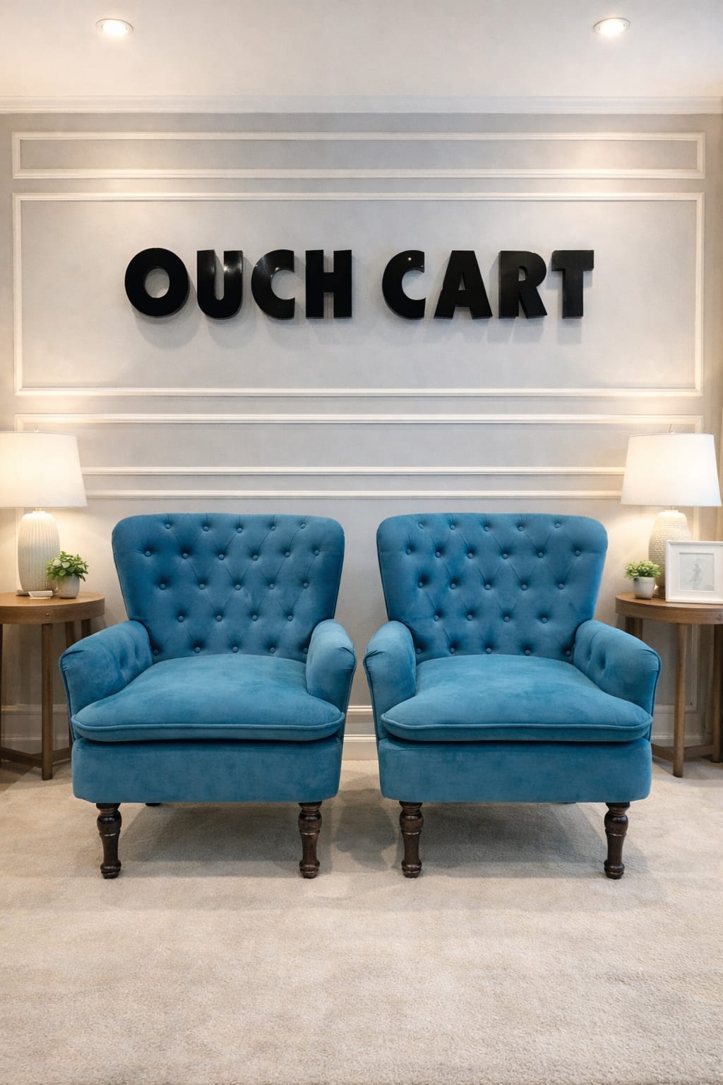 Wide Tufted Velvet Arm chair OUCH CART