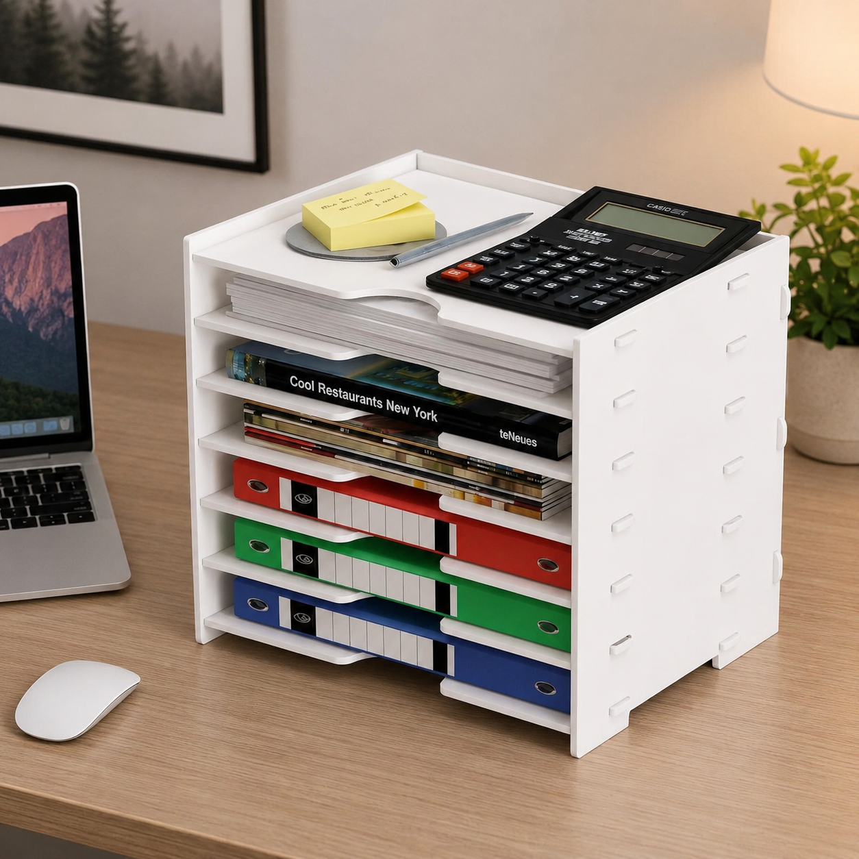 Multipurpose Stationery & File Storage Rack for Office & Study