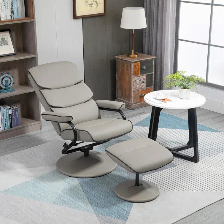 Wide Swivel Armchair and Ottoman - Ouch Cart