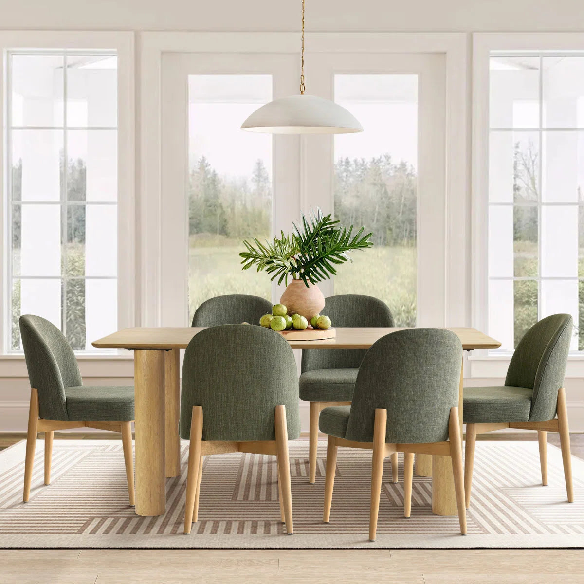 7 - Piece Solid Wood Dining Set - Ouchcart