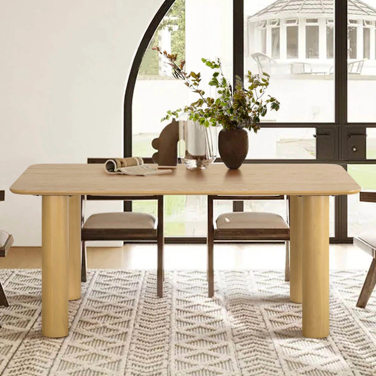 7 - Piece Solid Wood Dining Set OUCH CART
