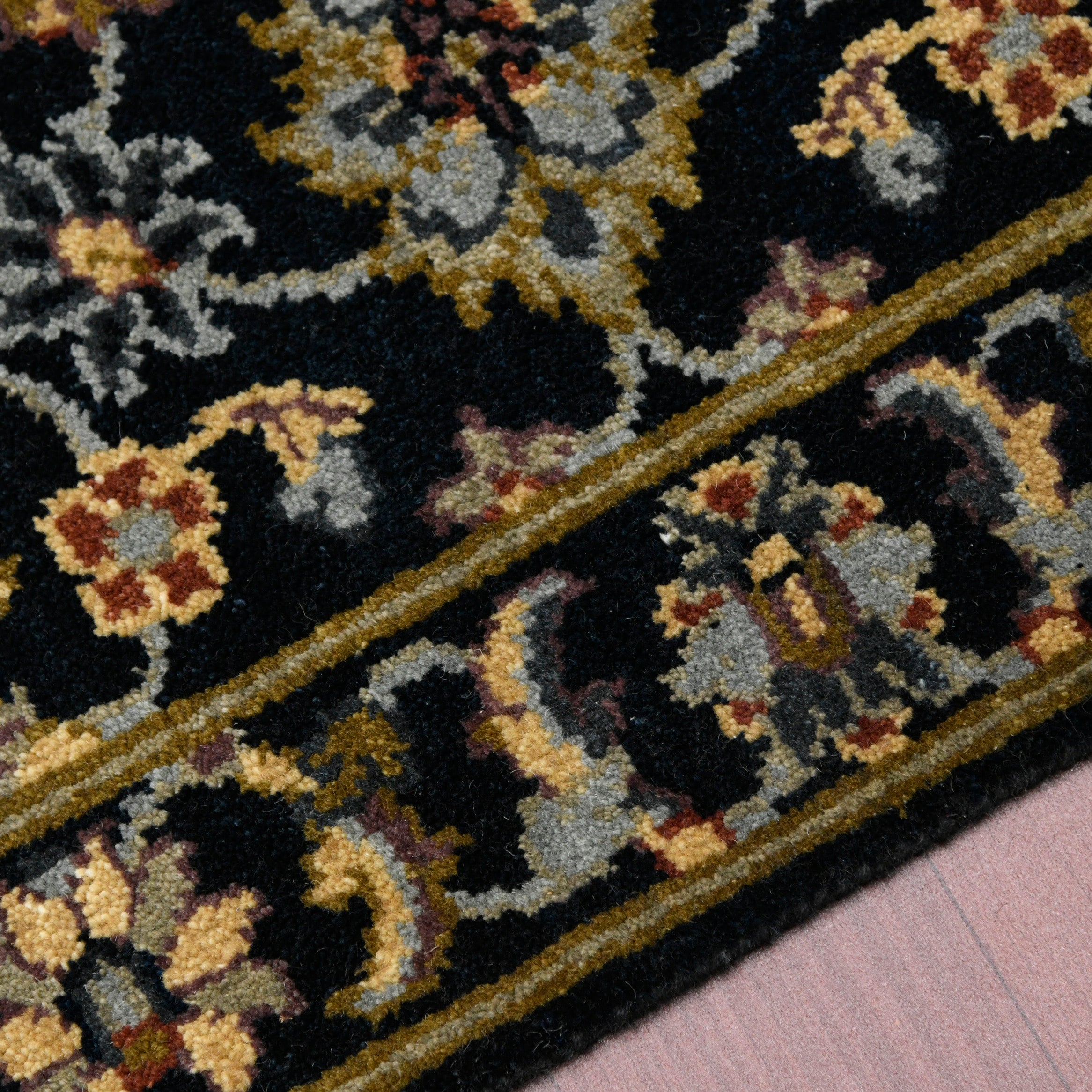 Luxor Classic Pattern Hand Knotted Rectangle Anti-Skid Designer Carpet, Prayer Rug For Office Cabins, Small Living Spaces - 2'X3'