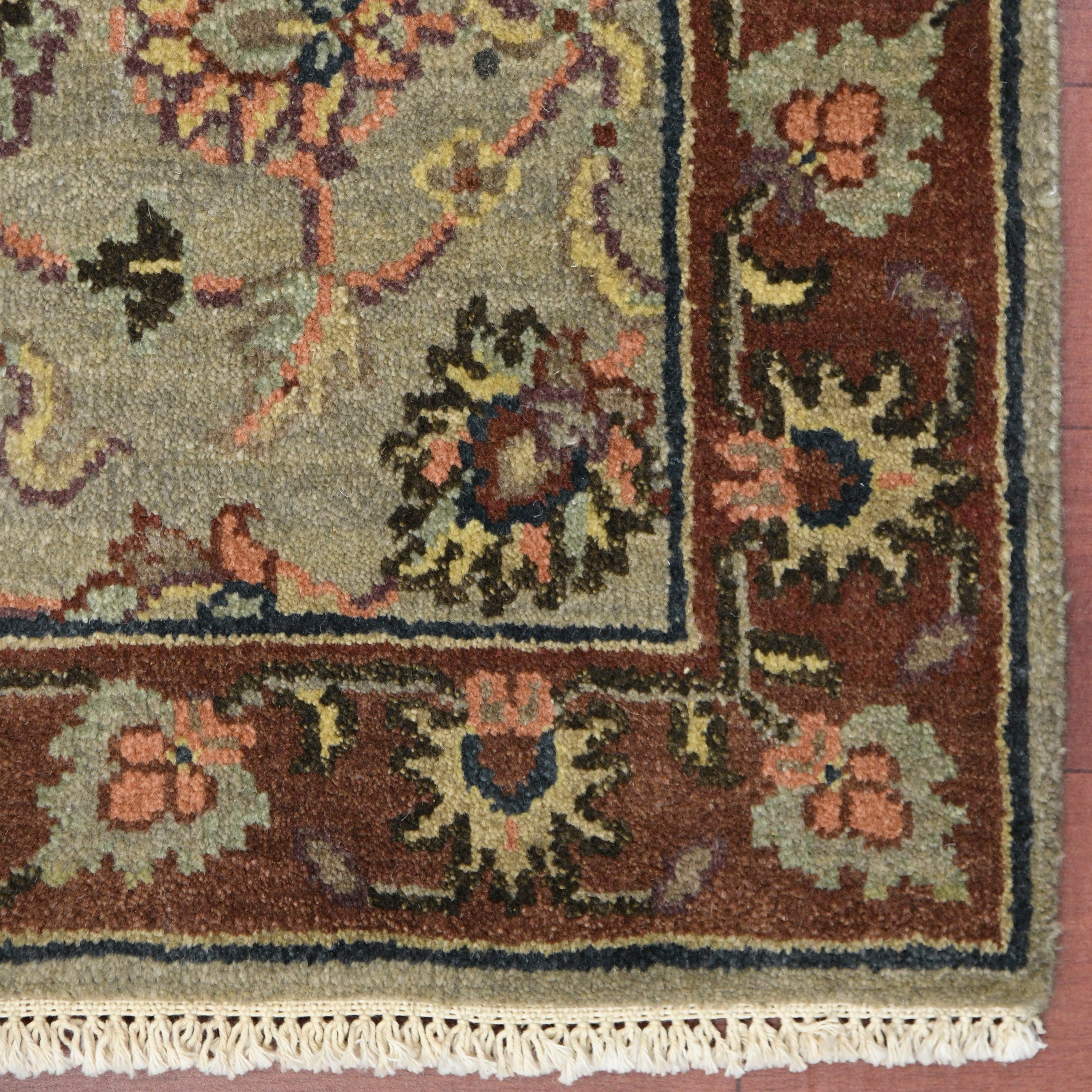 Luxor Classic Pattern Hand Knotted Rectangle Anti-Skid Designer Carpet, Prayer Rug For Office Cabins, Small Living Spaces - 2'X3' Saraswati Global