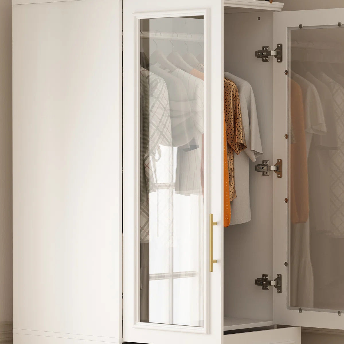 Durable Armoire Spacious Modern Bedroom Wardrobe OUCH CART