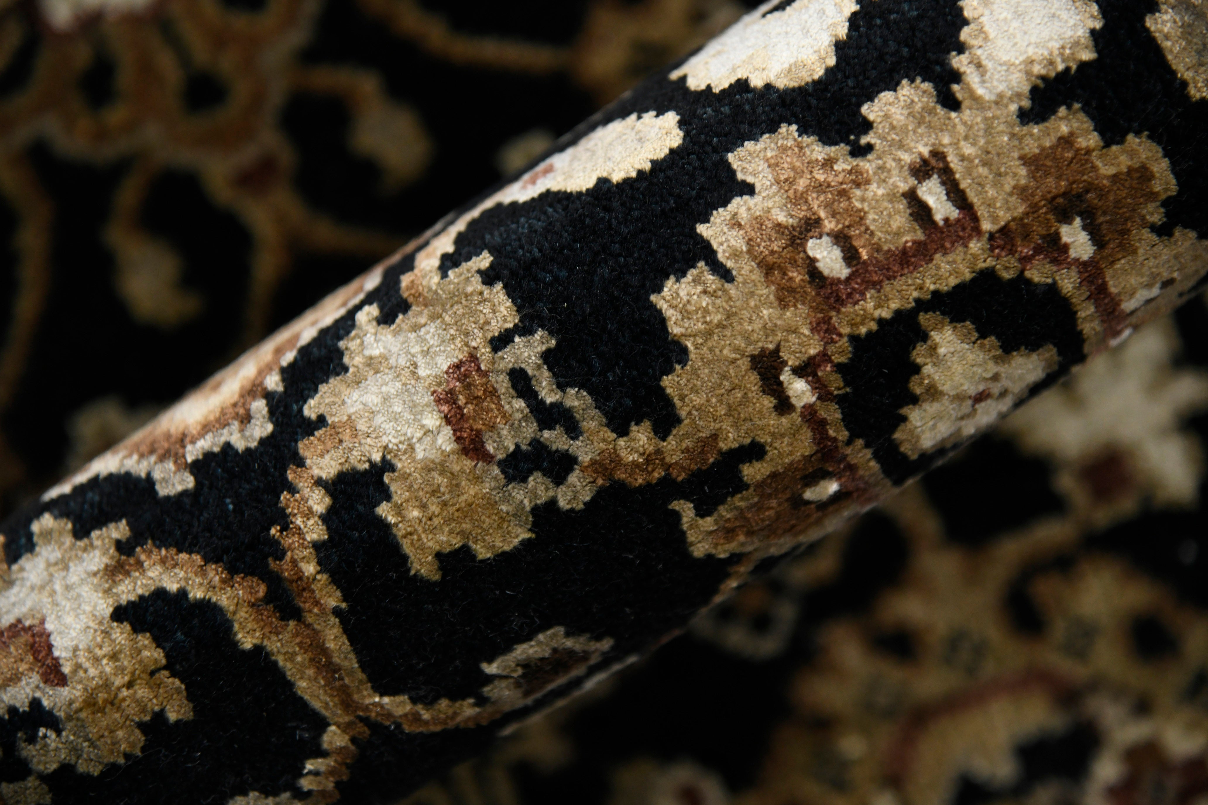 Luxor Classic Pattern Hand Knotted Rectangle Anti-Skid Designer Carpet, Prayer Rug For Office Cabins, Small Living Spaces - 2'X3'