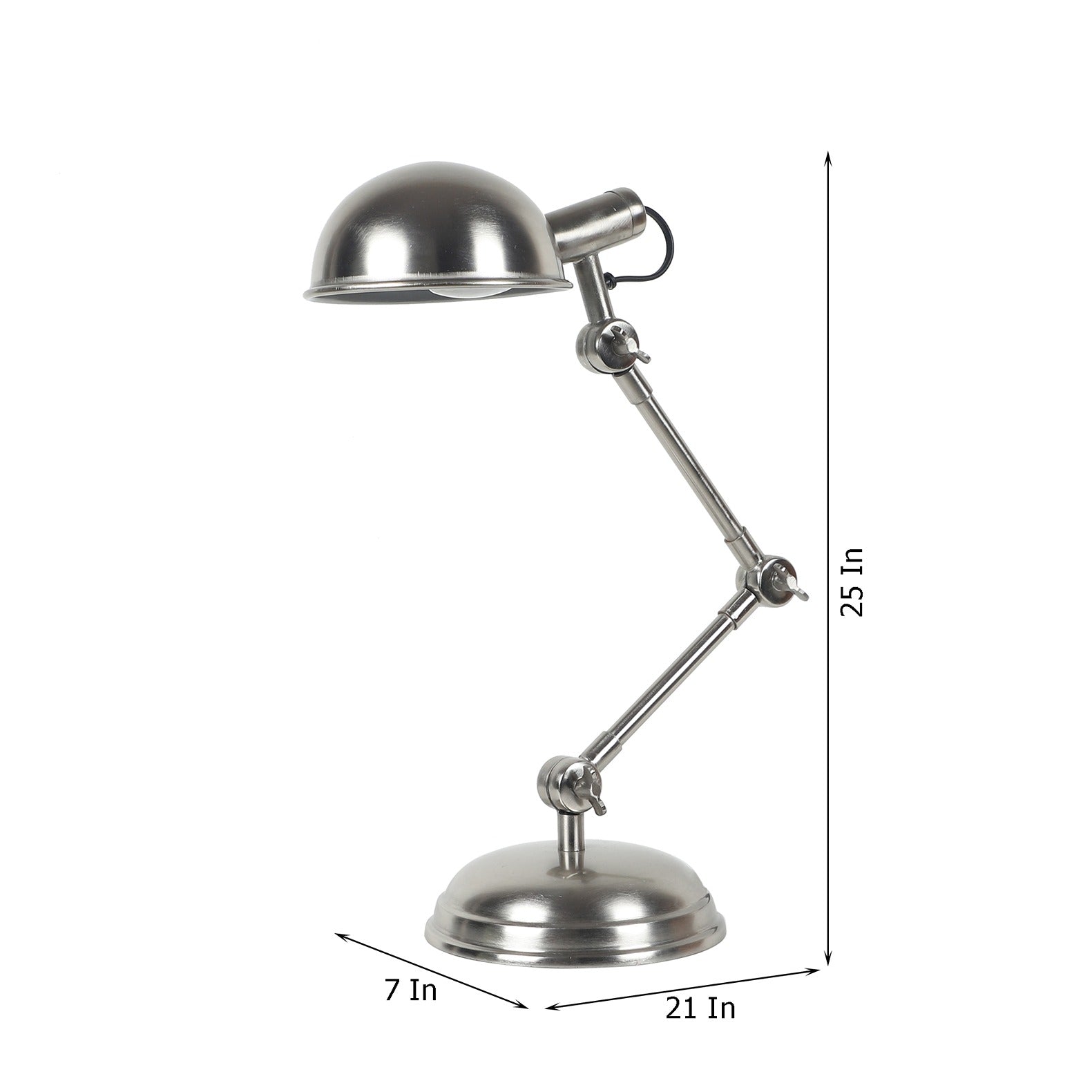 "Fergal Poulsen" Triple Adjustable lamp In Matt Pewter silver finish