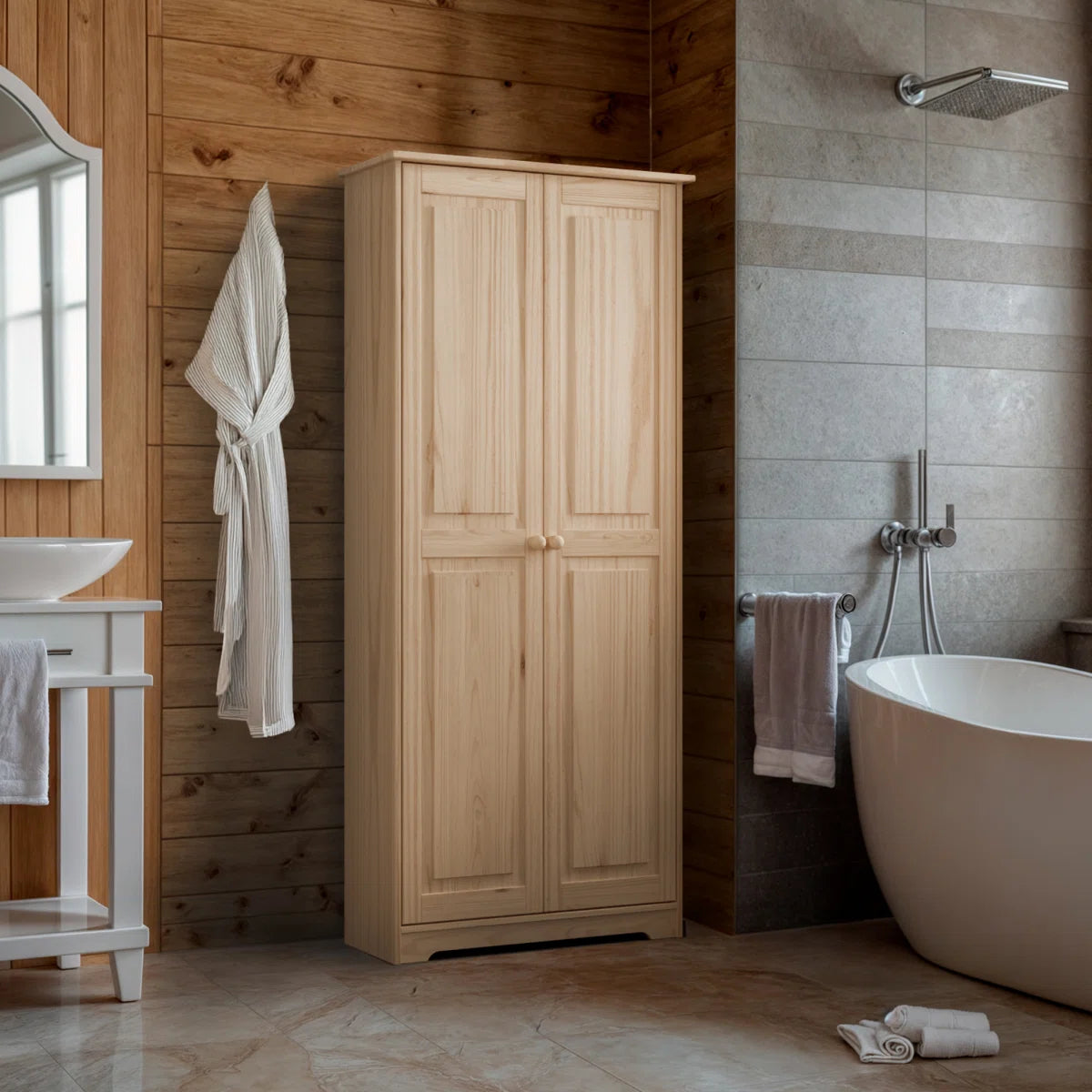 Jadian Freestanding Wardrobe Closet 1.0 4 Shelves 2 Drawers Modern Organization