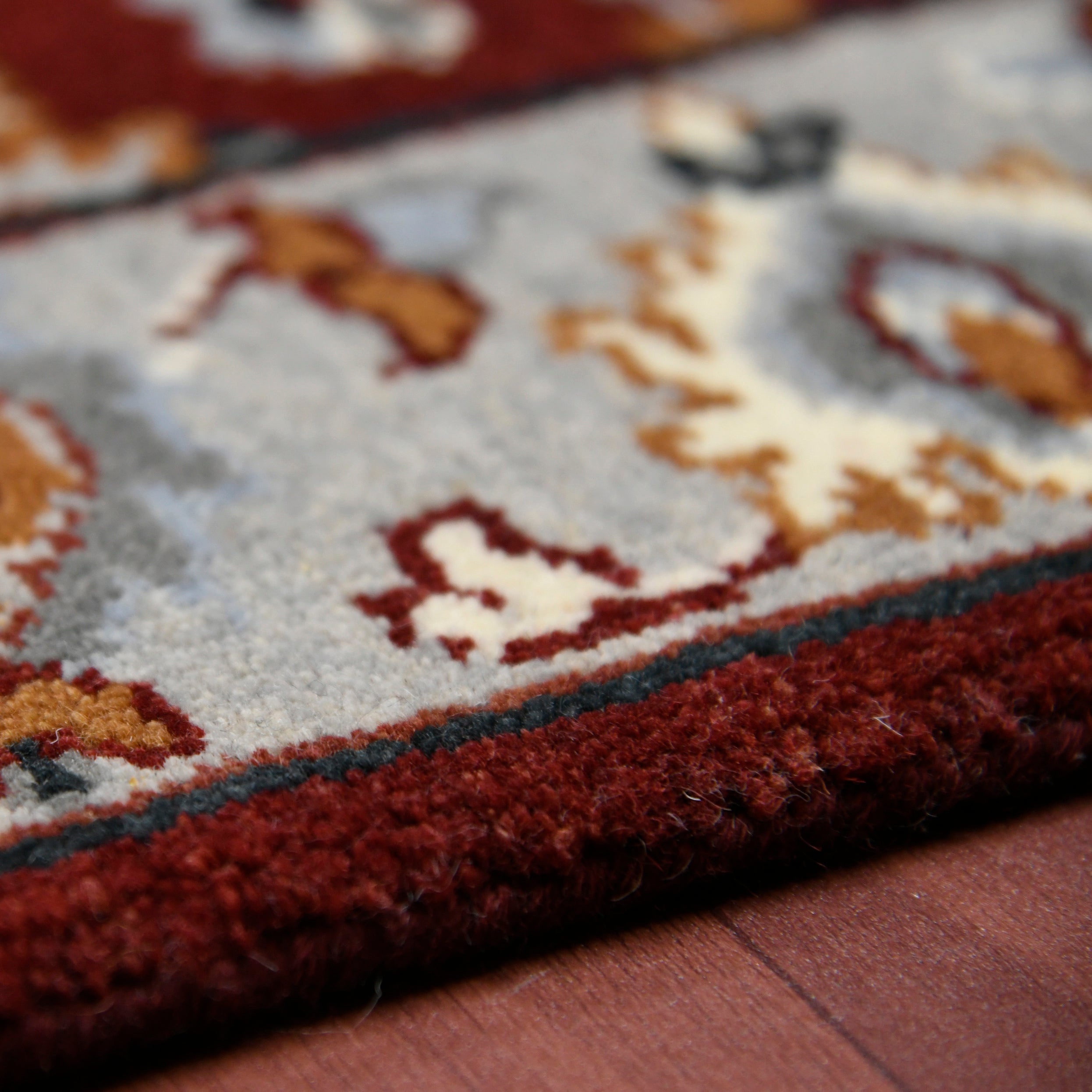 Luxor Classic Pattern Hand Knotted Rectangle Anti-Skid Designer Carpet, Prayer Rug For Office Cabins, Small Living Spaces - 2'X3'