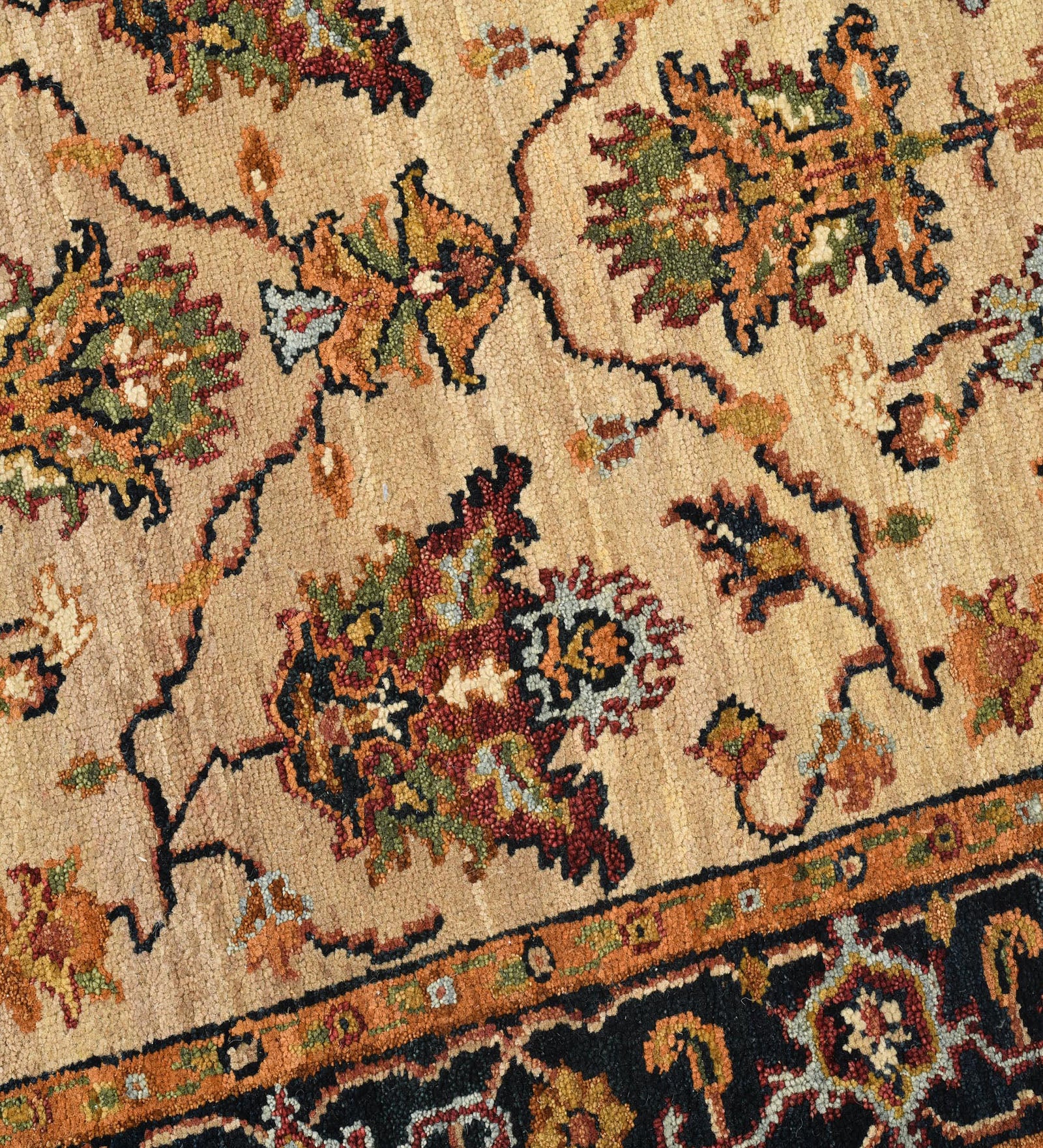 Heritage Classic Pattern Hand Knotted Rectangle Anti-Skid Designer Carpet, Prayer Rug For Office Cabins, Small Living Spaces - 2.6"X12'