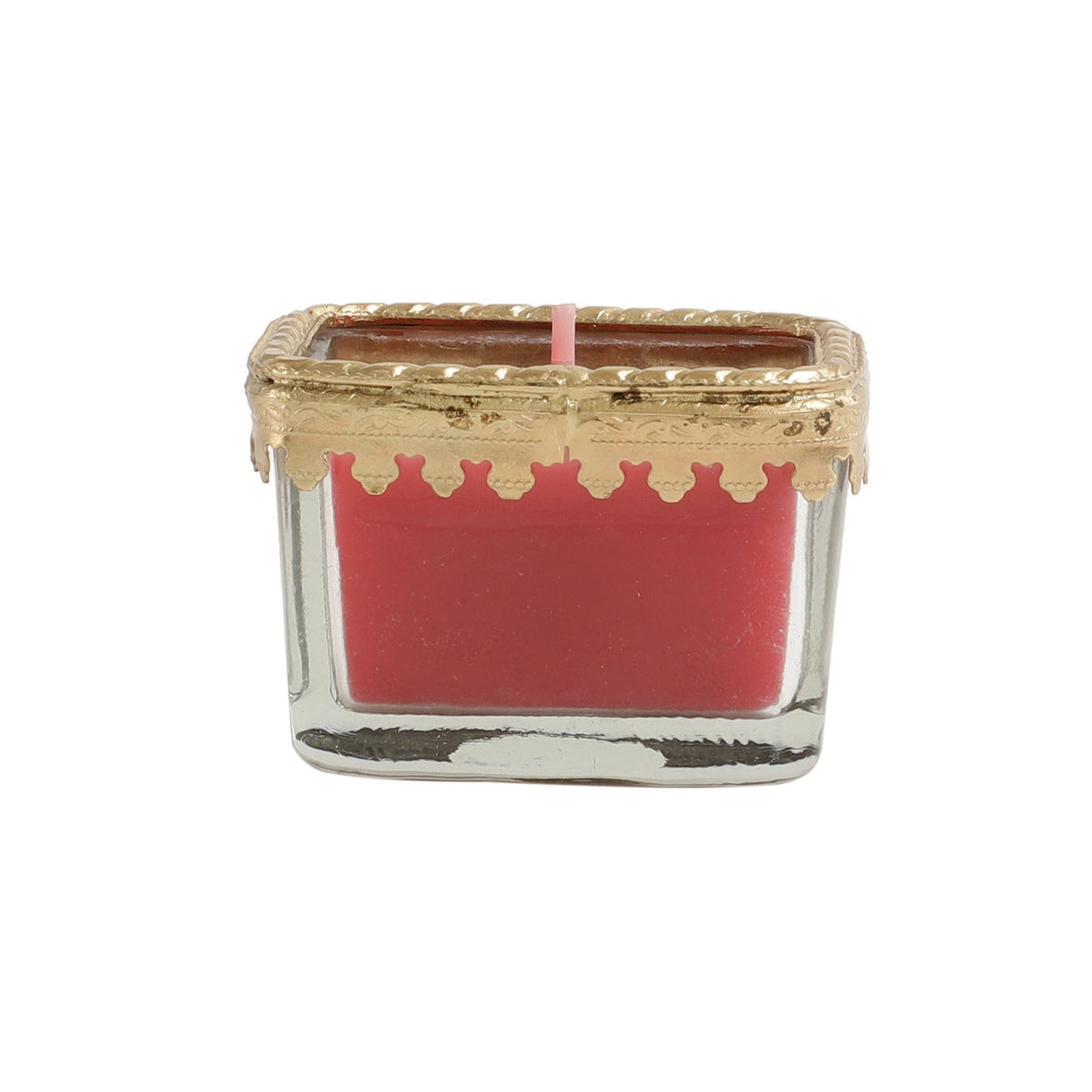 cherry blossom red scented candle glass jar with Golden ring M.M.I. OVERSEAS