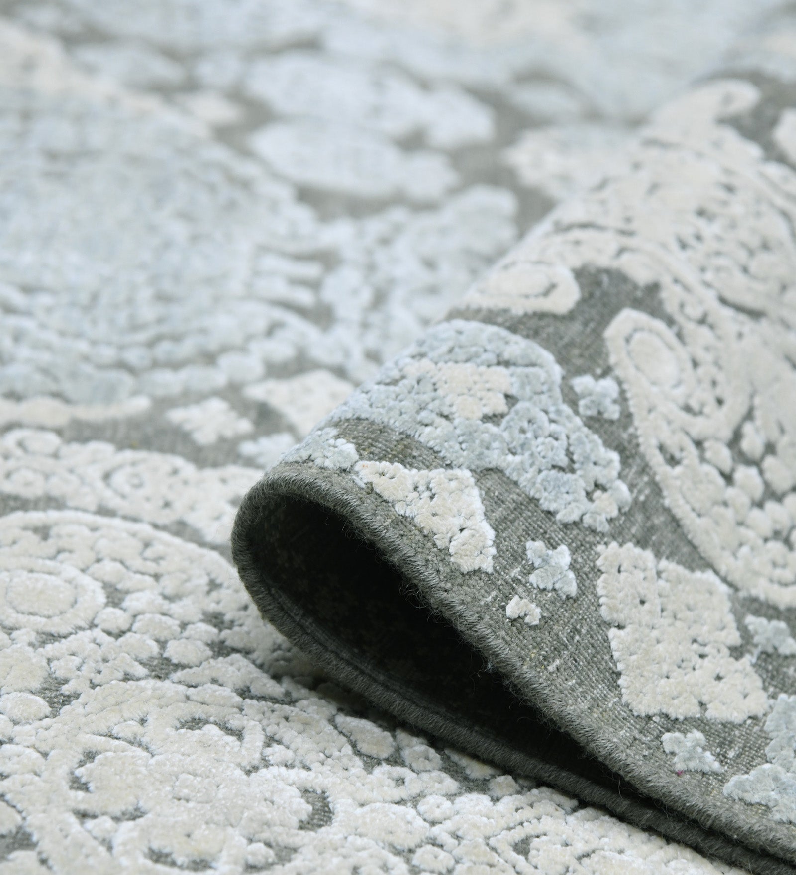 Euphoria Transitional Pattern Hand Knotted Rectangle Anti-Skid Designer Carpet, Prayer Rug For Office Cabins, Small Living Spaces - 4'x6'