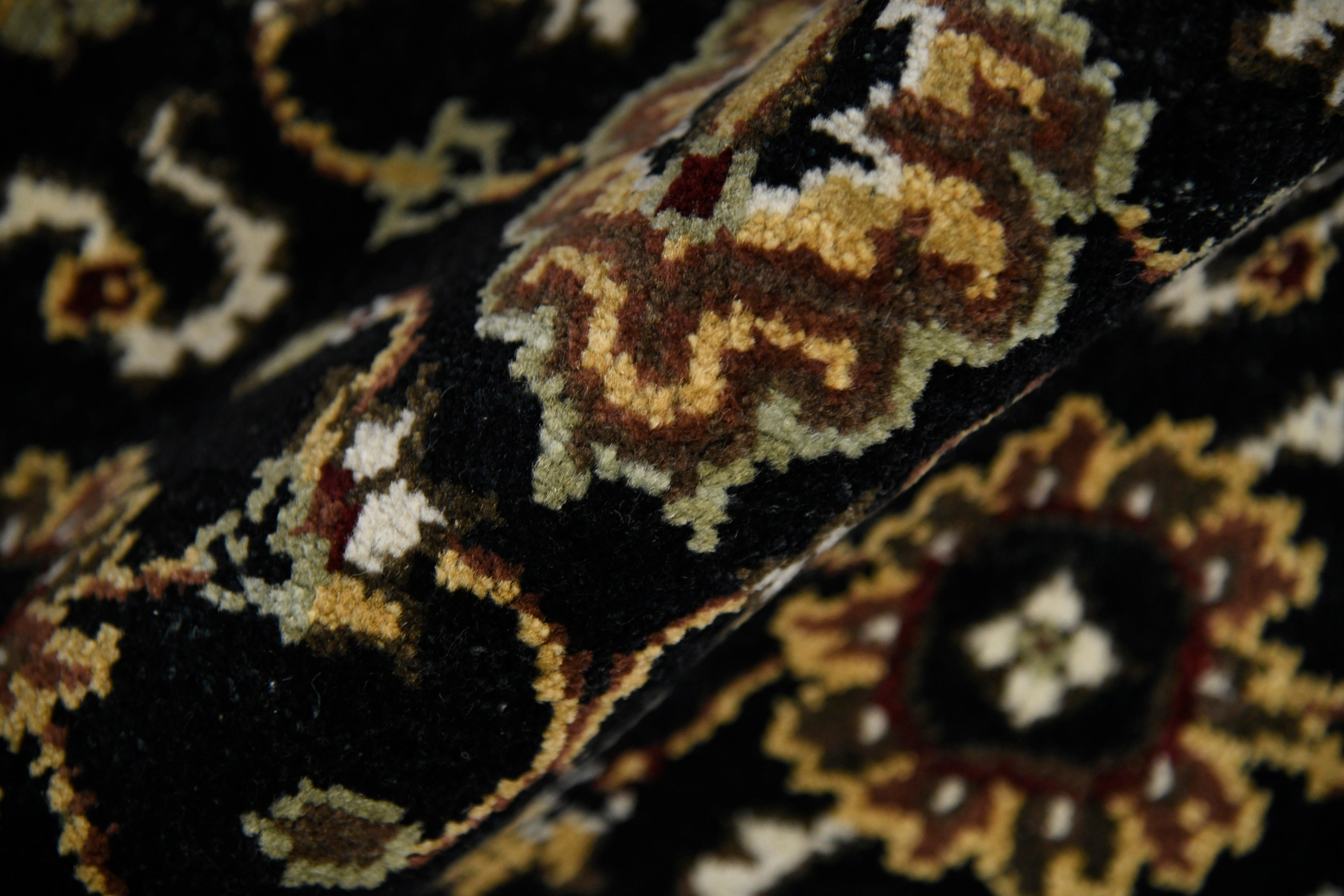 Luxor Classic Pattern Hand Knotted Rectangle Anti-Skid Designer Carpet, Prayer Rug For Office Cabins, Small Living Spaces - 2'X3'