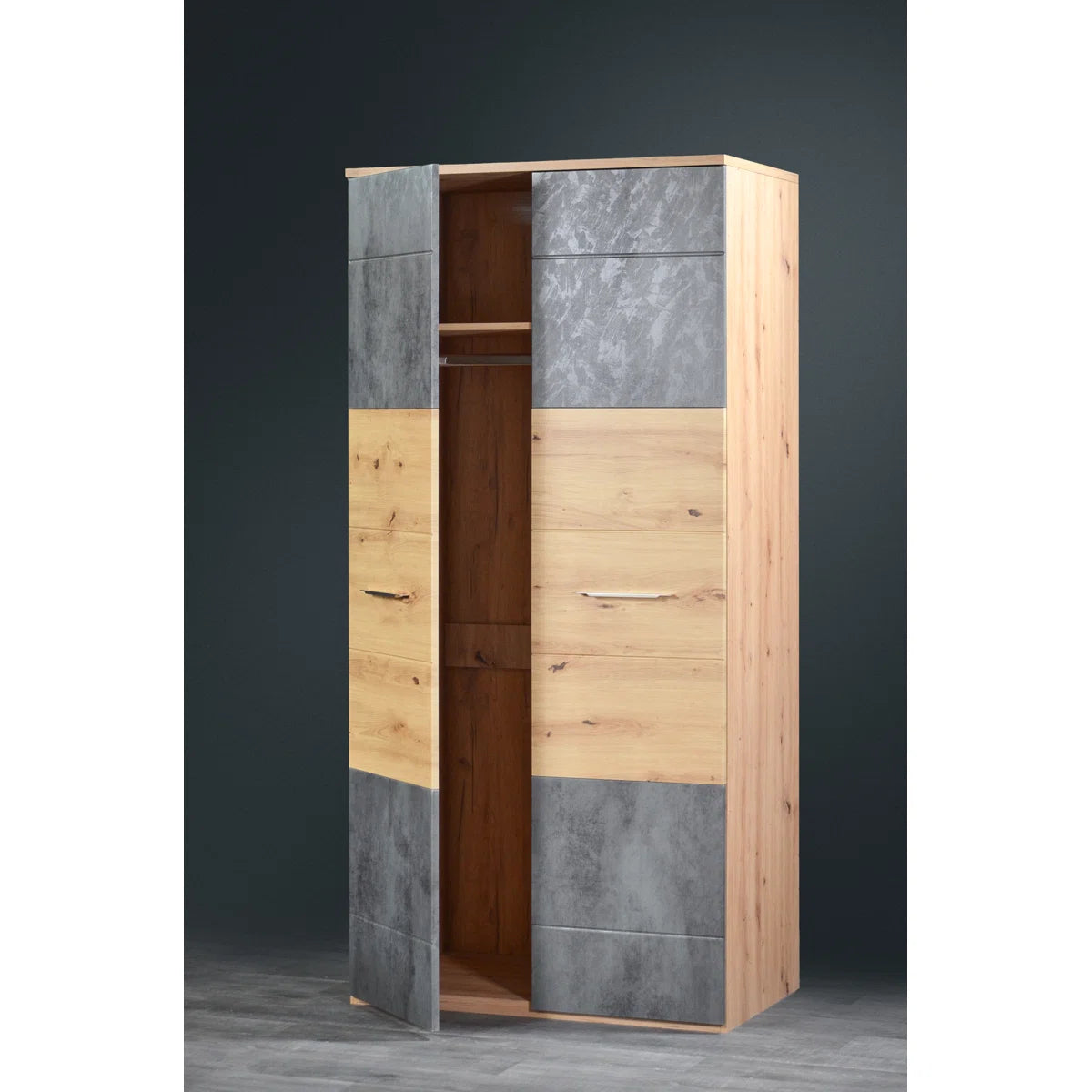 Aarib Bedroom Armoire – Contemporary Wooden Closet for Organized Storage-OUCH CART |Wardrobe