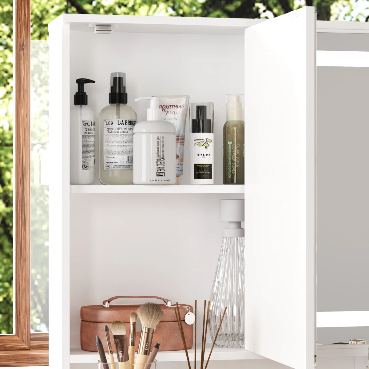 Luxury Makeup Vanity Desk with LED Lights and Storage