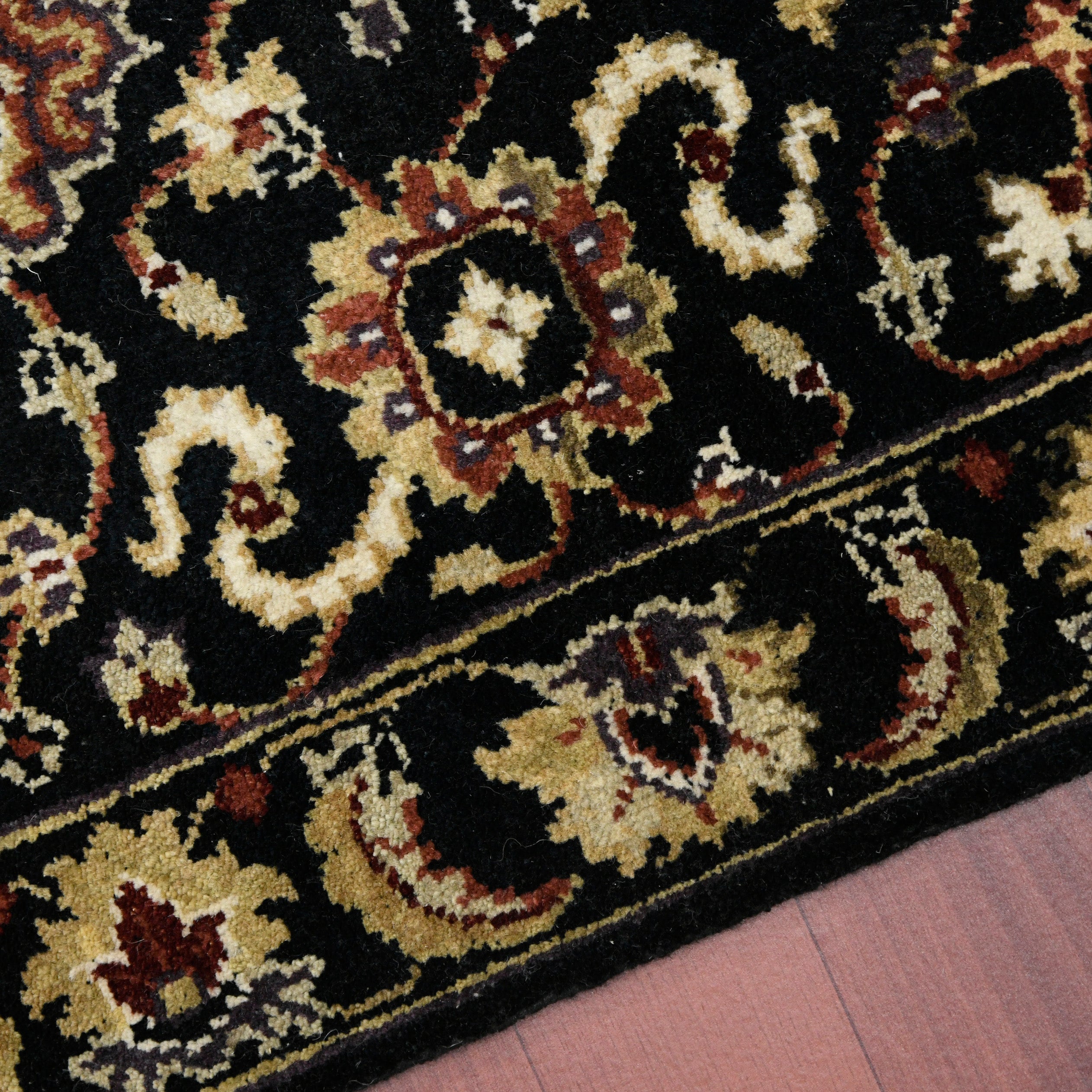 Luxor Classic Pattern Hand Knotted Rectangle Anti-Skid Designer Carpet, Prayer Rug For Office Cabins, Small Living Spaces - 2'X3'