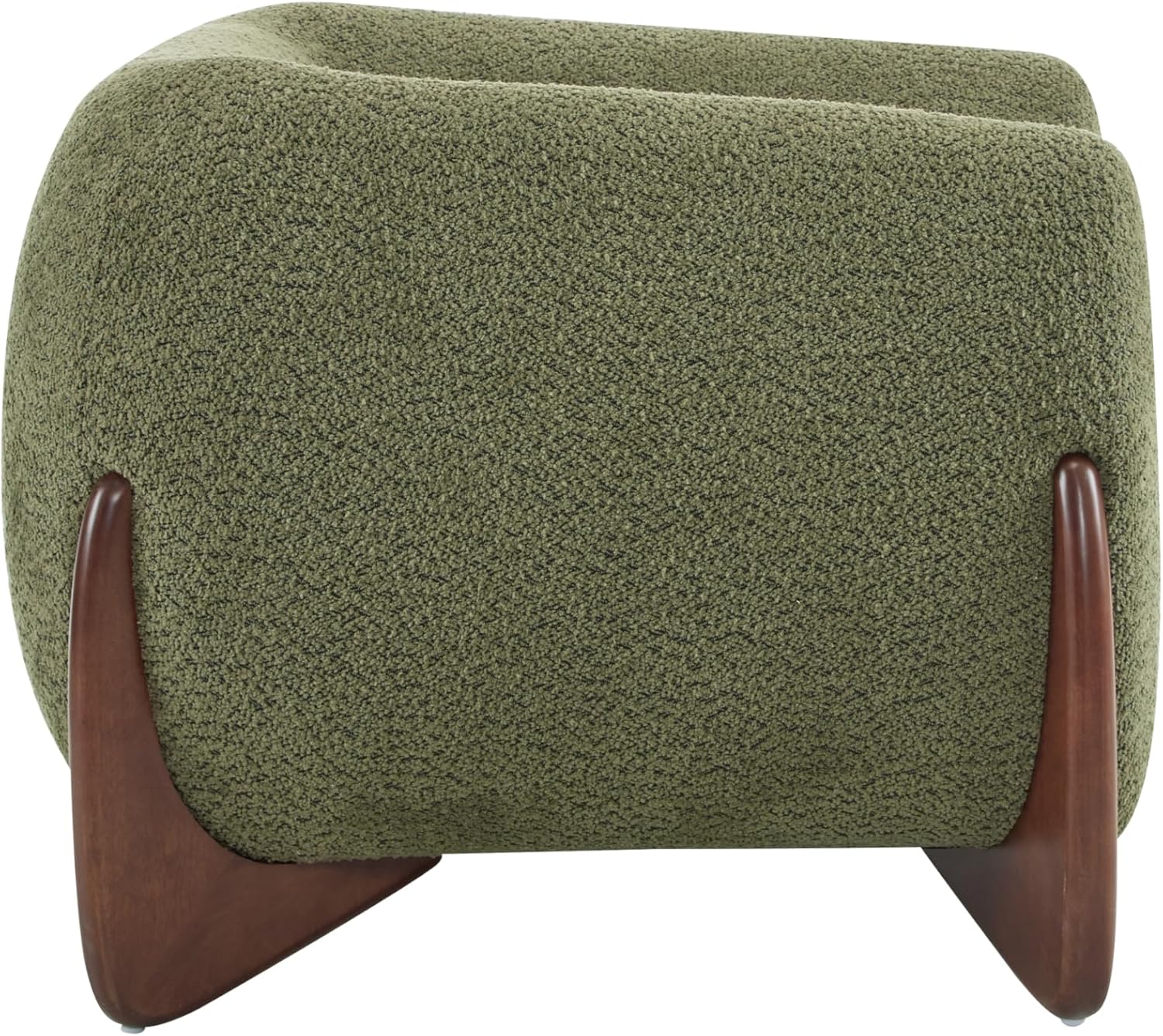 Ouch Cart Modern Bouclé Tuxedo Accent Chair with Wooden Frame & Cushioned Seat