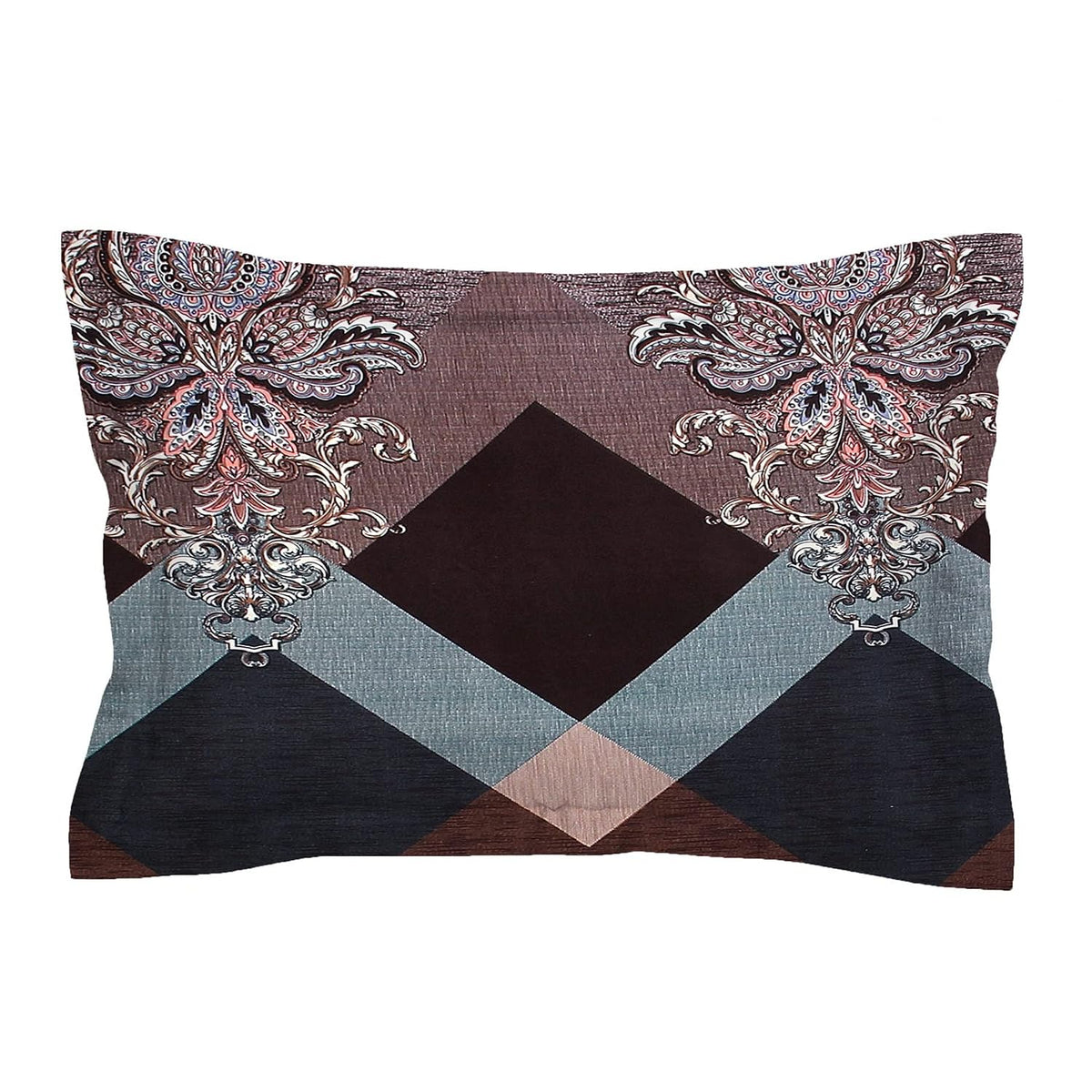 Glace Cotton Double Queen Bedsheet with 2 Pillow Covers | Ethnic Motif Print, Flat Sheet for Summer OUCH CART