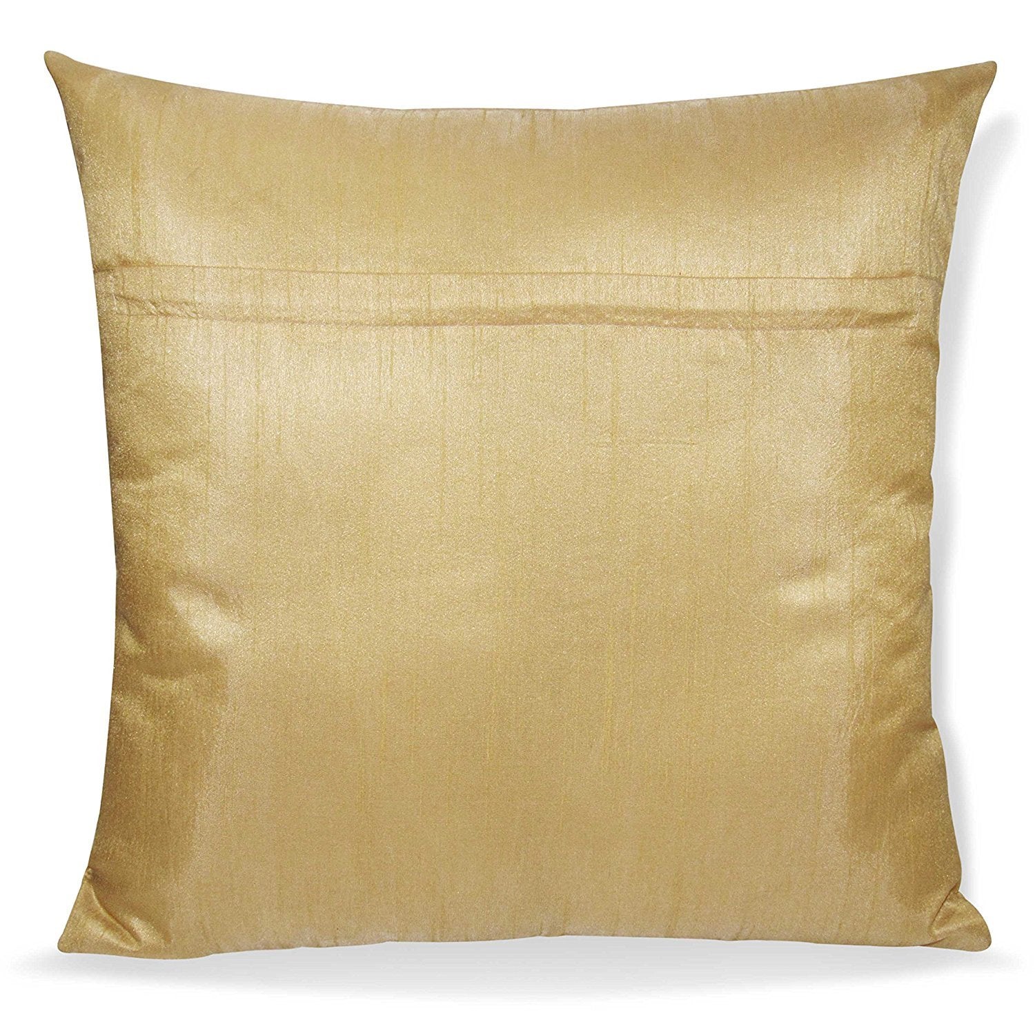 Silk Checked Cushion Covers 16 x 16 Inch, Beige, Set of 5