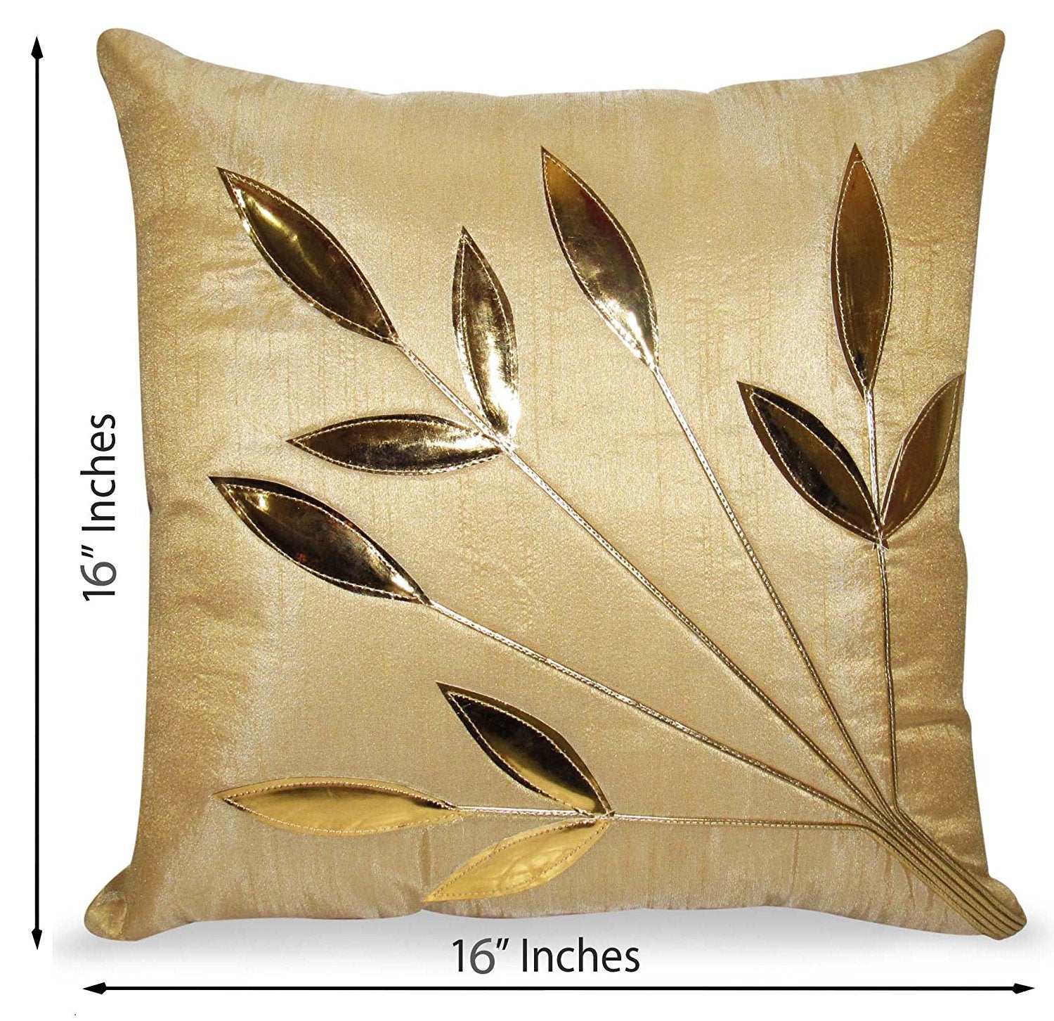 Silk Checked Cushion Covers 16 x 16 Inch, Beige, Set of 5