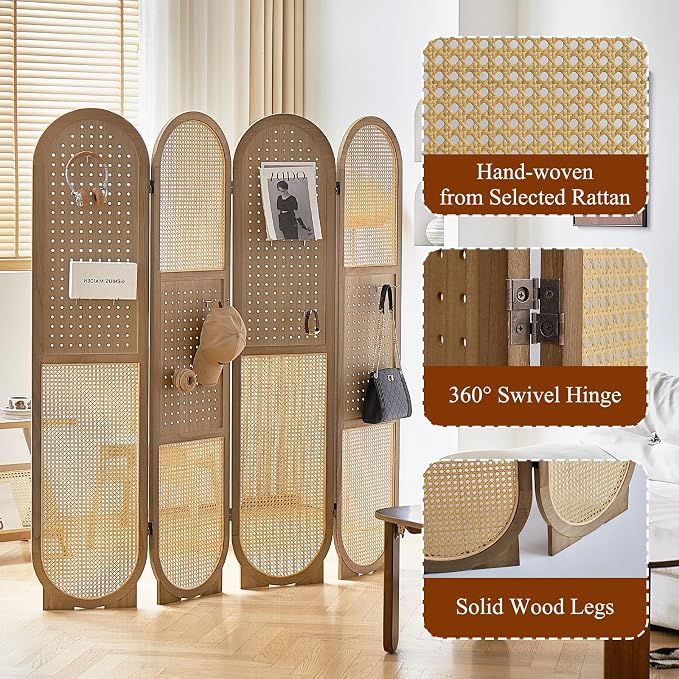 Foldable Wooden Privacy Partition with Storage & Display Design Ouch Cart
