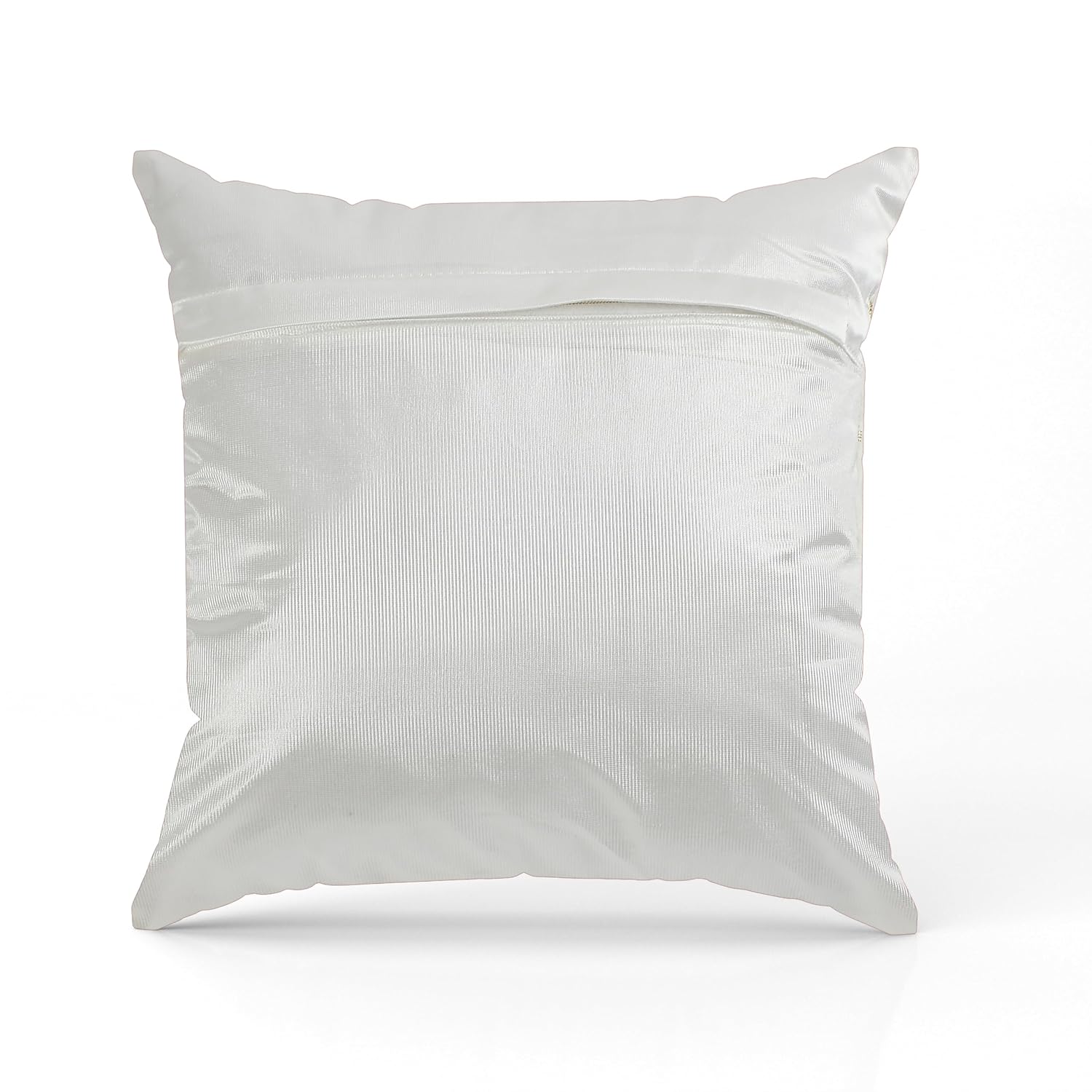 Luxury Soft Chenille Cushion Covers Set of 5 Floral Feather Print Decorative Pillow Covers | White | Sofa, Couch & Bed Décor