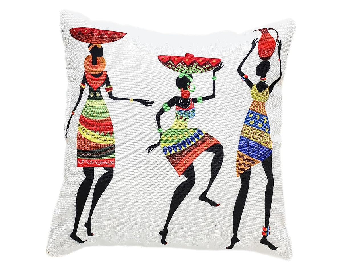 Tribal Jute Cushion Covers, 16 x 16 Inch, Set of 5 OUCH CART