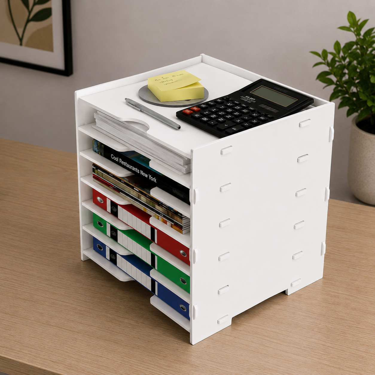 Multipurpose Stationery & File Storage Rack for Office & Study