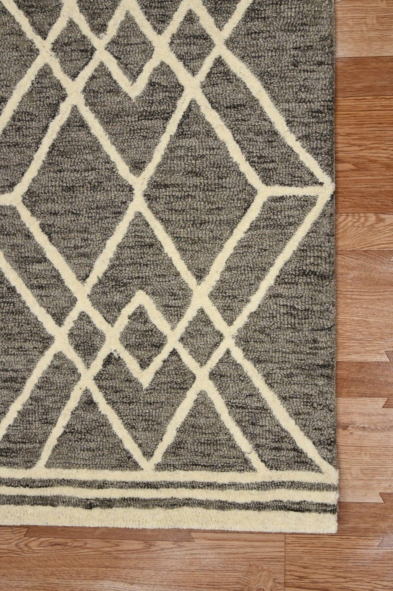 Khaki Wool Vista 8X10 Feet Hand-Tufted Carpet - Rug - Ouch Cart