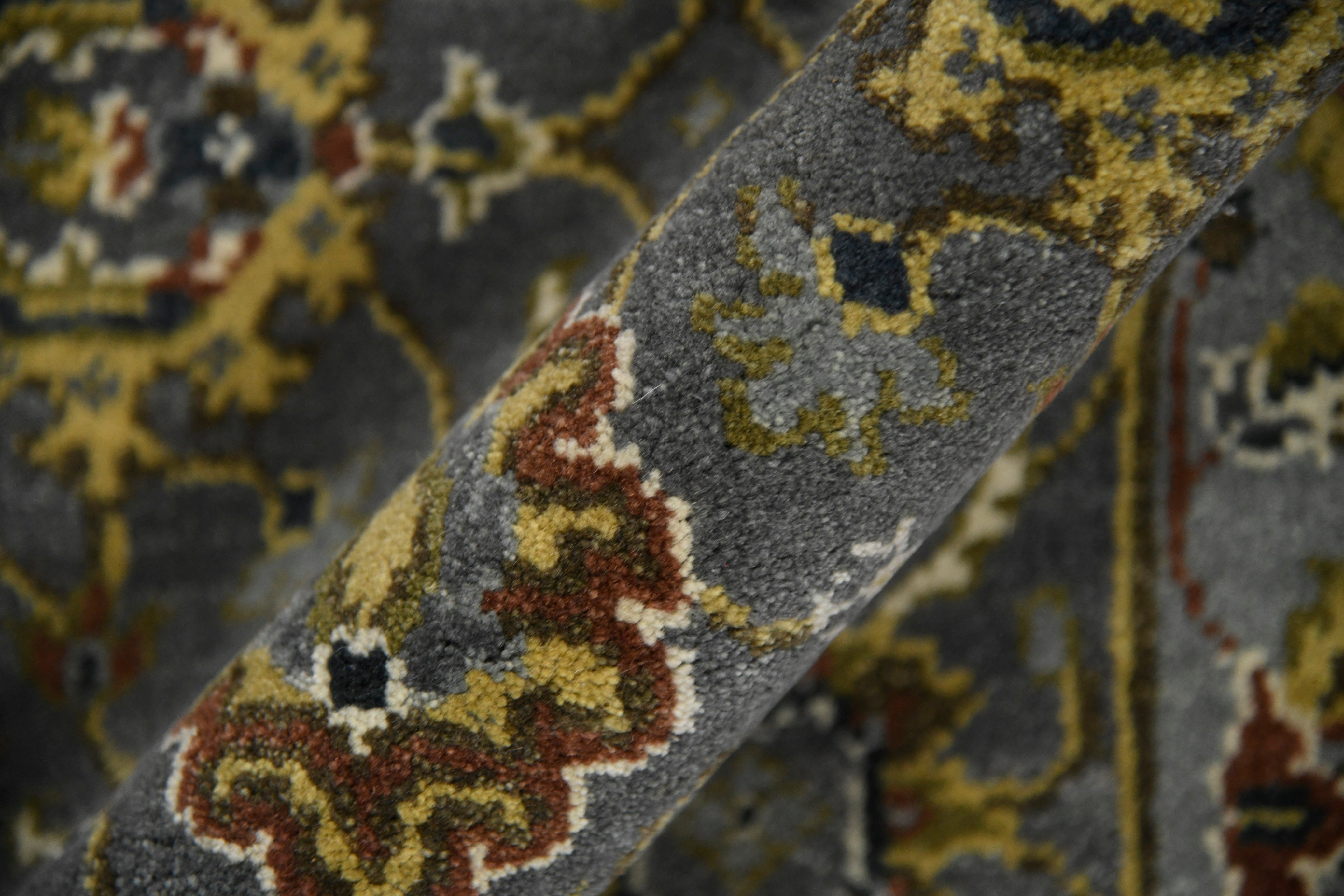 Luxor Classic Pattern Hand Knotted Rectangle Anti-Skid Designer Carpet, Prayer Rug For Office Cabins, Small Living Spaces - 2'X3'