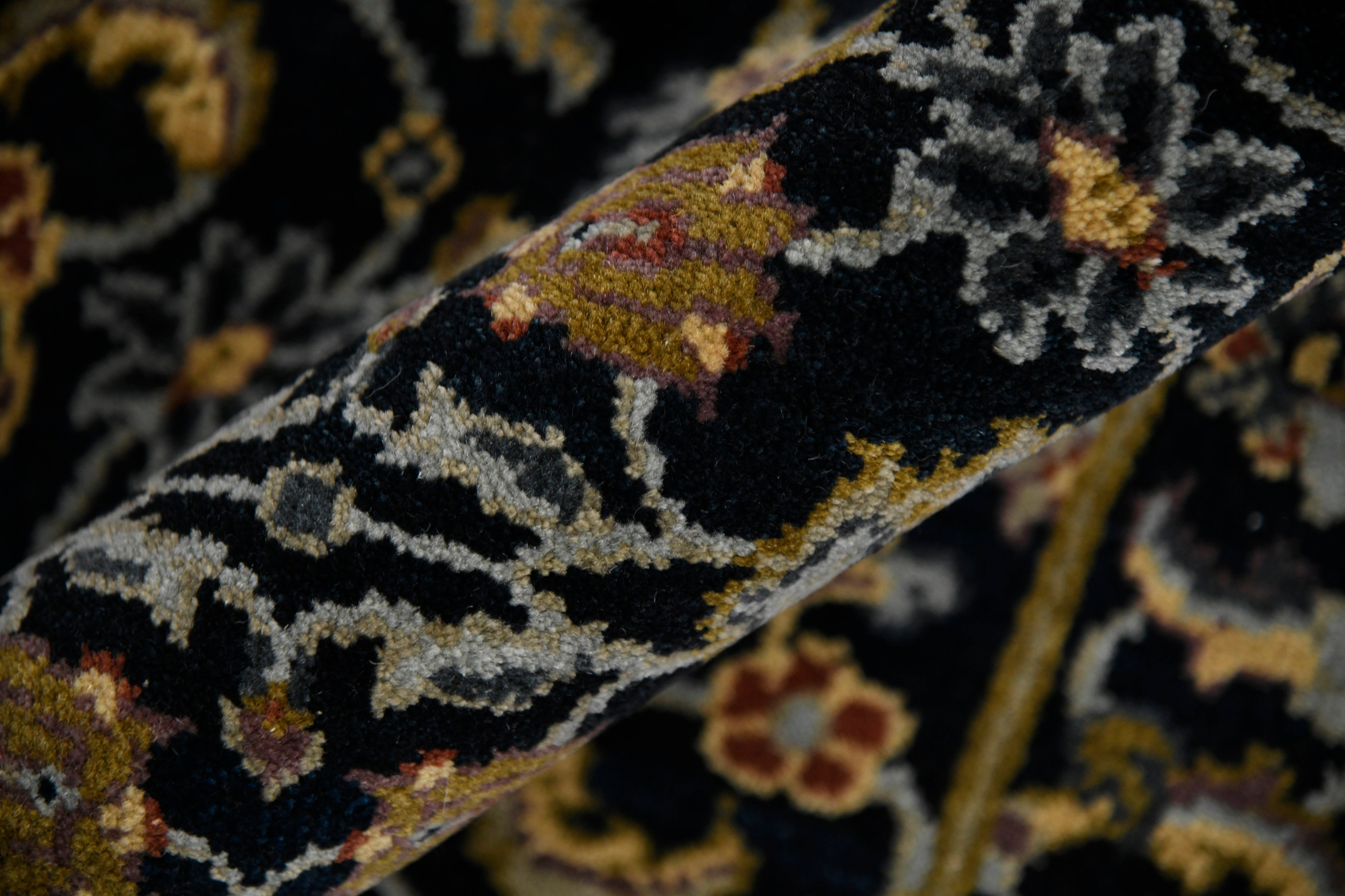 Luxor Classic Pattern Hand Knotted Rectangle Anti-Skid Designer Carpet, Prayer Rug For Office Cabins, Small Living Spaces - 2'X3'