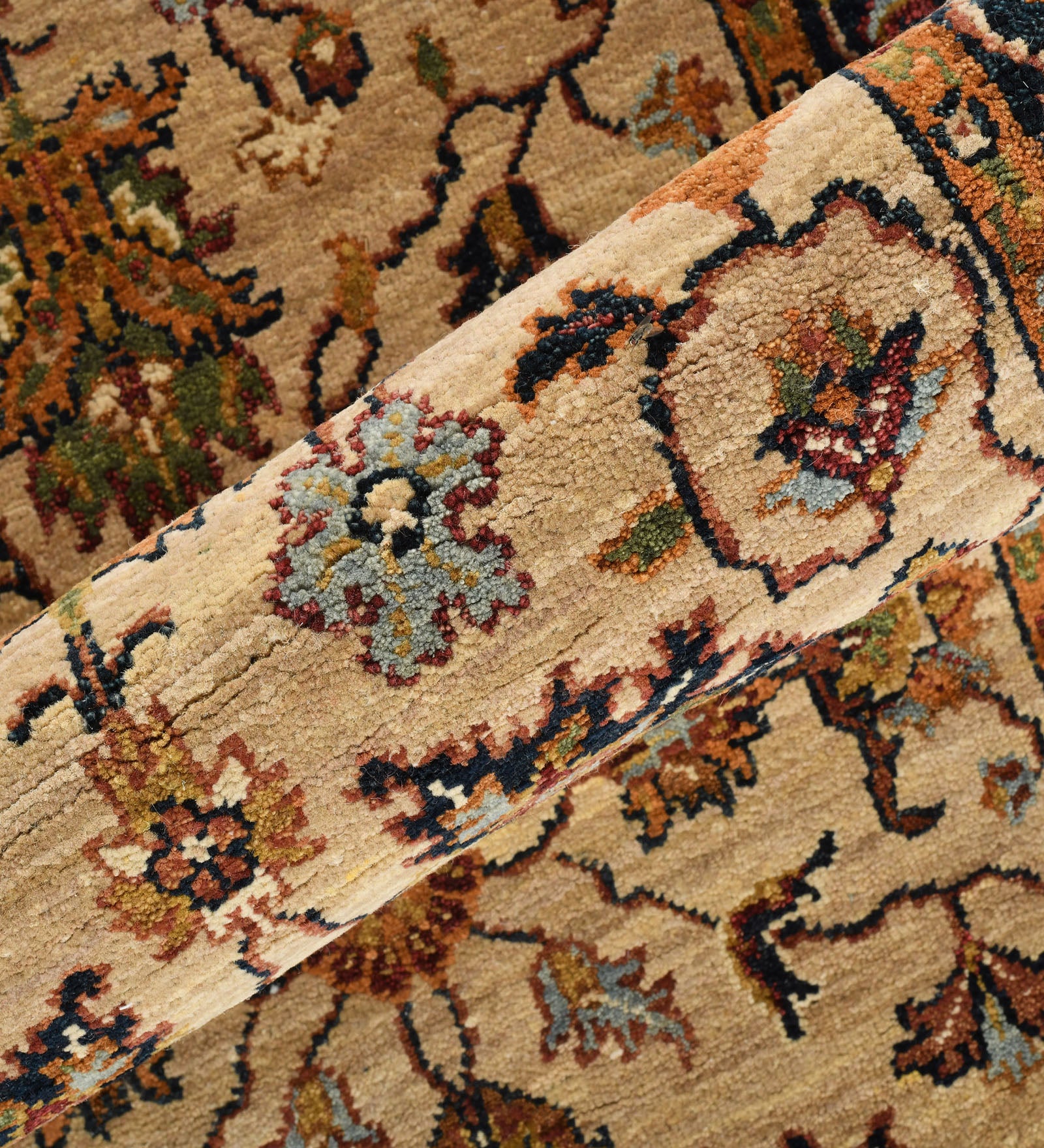 Heritage Classic Pattern Hand Knotted Rectangle Anti-Skid Designer Carpet, Prayer Rug For Office Cabins, Small Living Spaces - 2.6"X12'