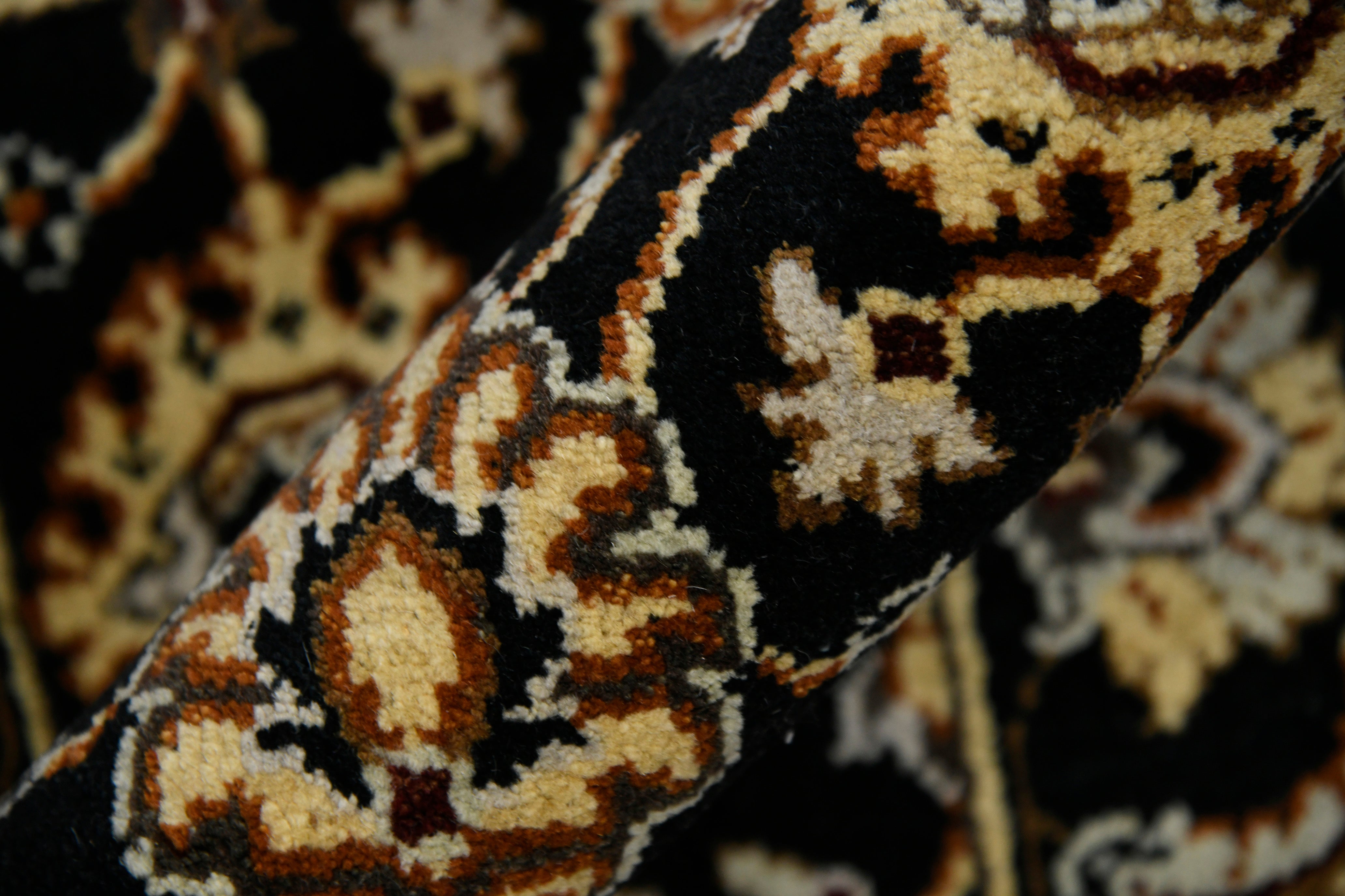 Luxor Classic Pattern Hand Knotted Rectangle Anti-Skid Designer Carpet, Prayer Rug For Office Cabins, Small Living Spaces - 2'X3'