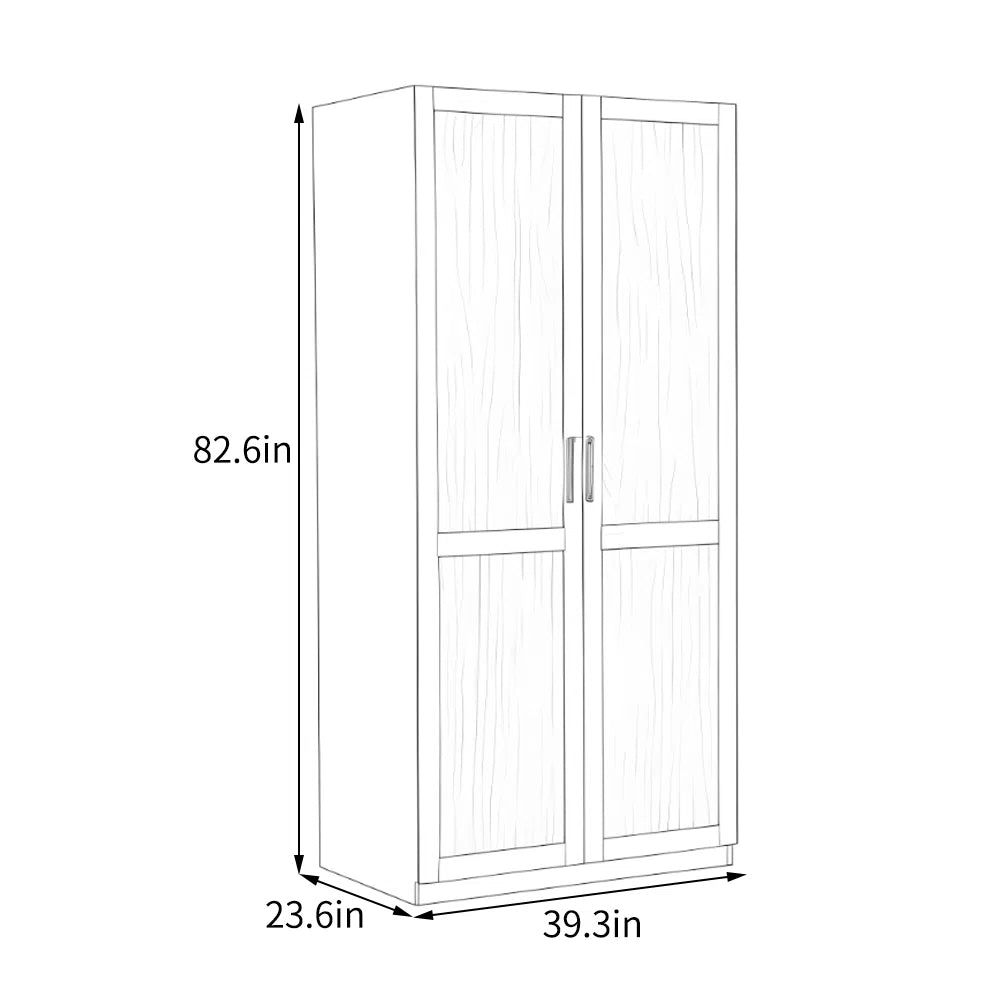 Minimalist Chinese-Style Bedroom Wardrobe – Retro Wooden Storage Cabinet-OUCH CART | Wardrobe