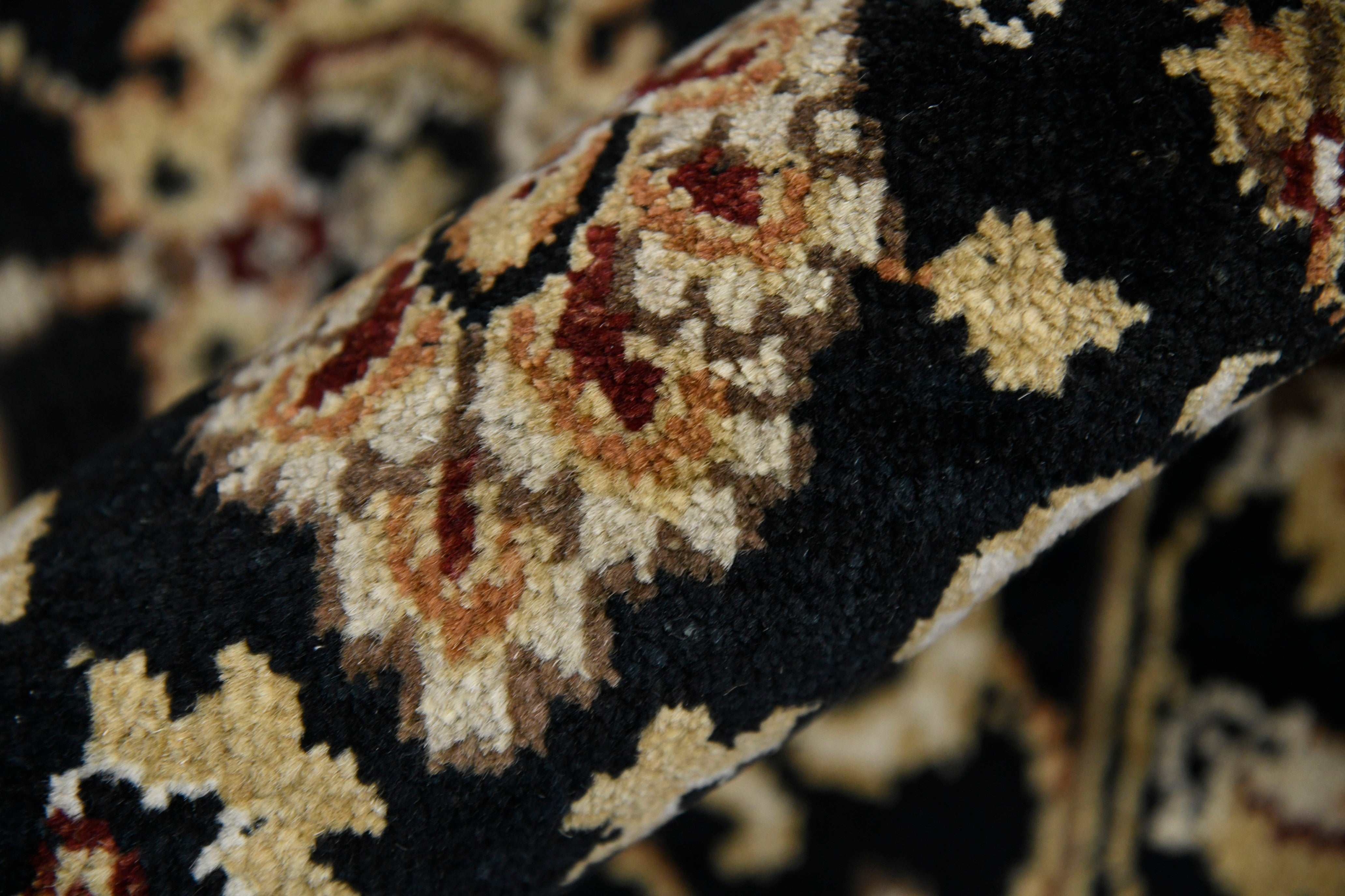 Luxor Classic Pattern Hand Knotted Rectangle Anti-Skid Designer Carpet, Prayer Rug For Office Cabins, Small Living Spaces - 2'X3'