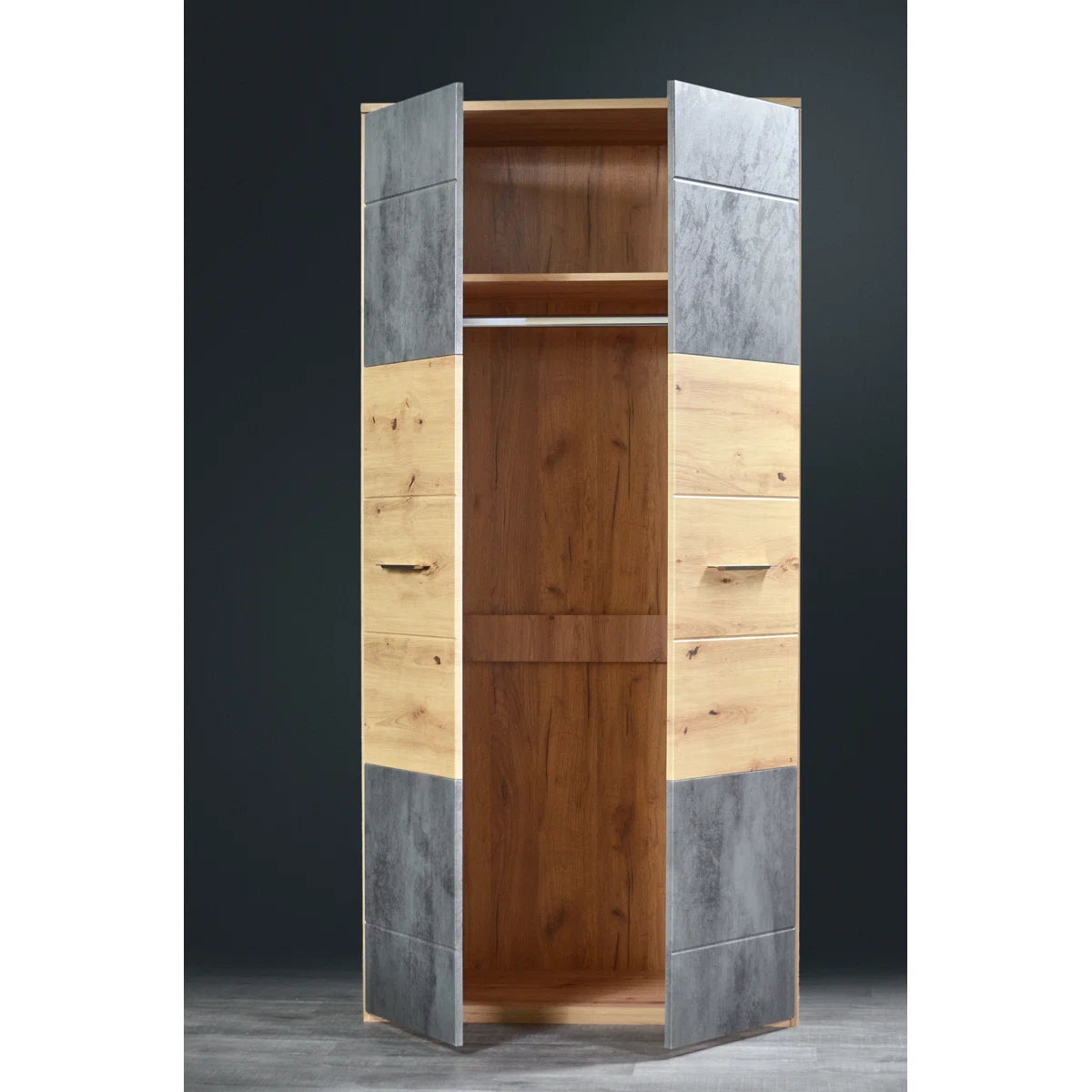 Aarib Bedroom Armoire – Contemporary Wooden Closet for Organized Storage OUCH CART