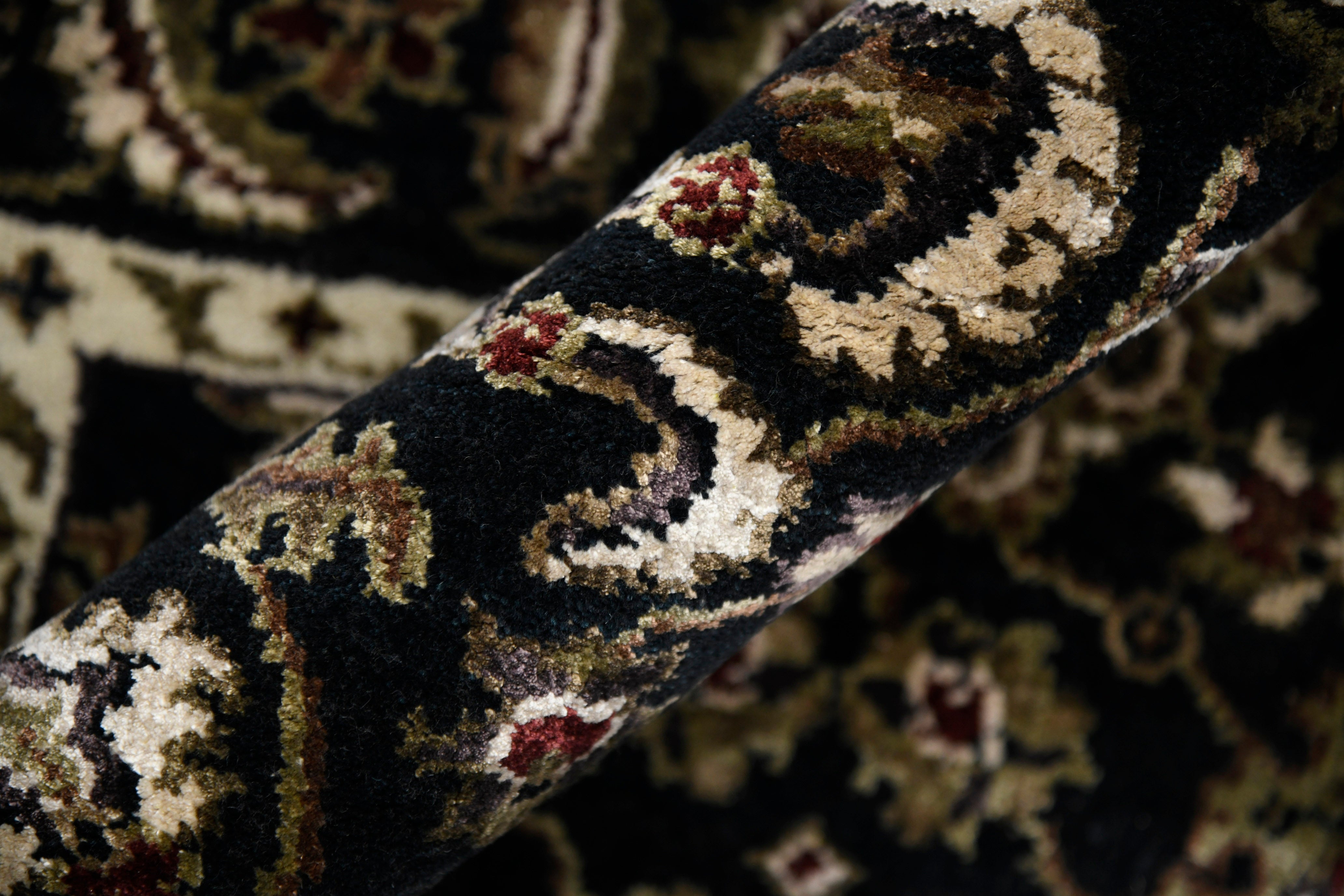 Luxor Classic Pattern Hand Knotted Rectangle Anti-Skid Designer Carpet, Prayer Rug For Office Cabins, Small Living Spaces - 2'X3'