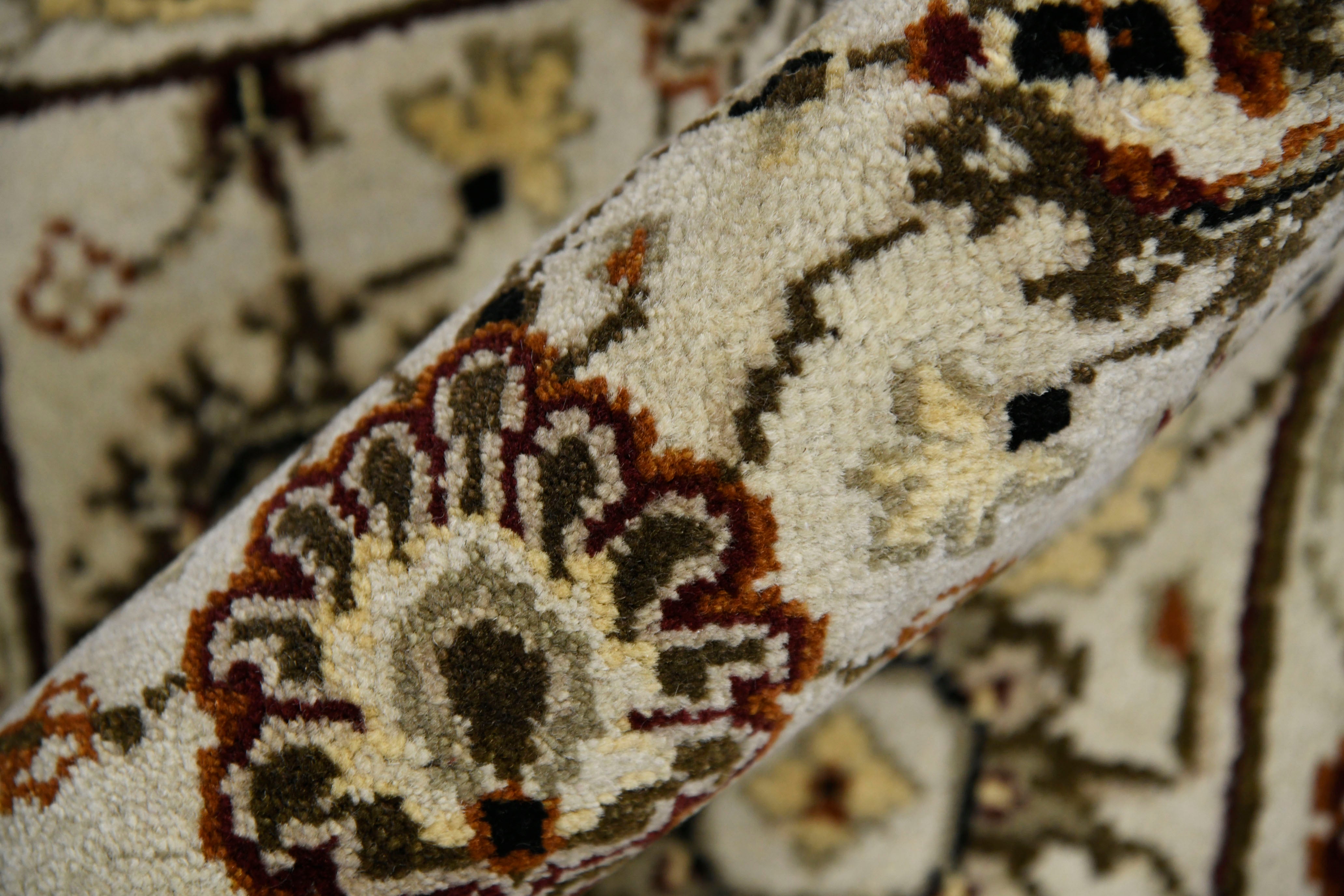 Luxor Classic Pattern Hand Knotted Rectangle Anti-Skid Designer Carpet, Prayer Rug For Office Cabins, Small Living Spaces - 2'X3'