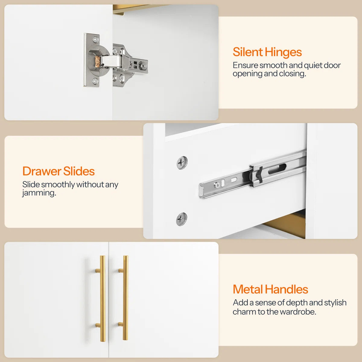 2-Door 66.9" H Armoire Wardrobe – Closet with Hanging Rod & 2 Drawers-OUCH CART | Wardrobe