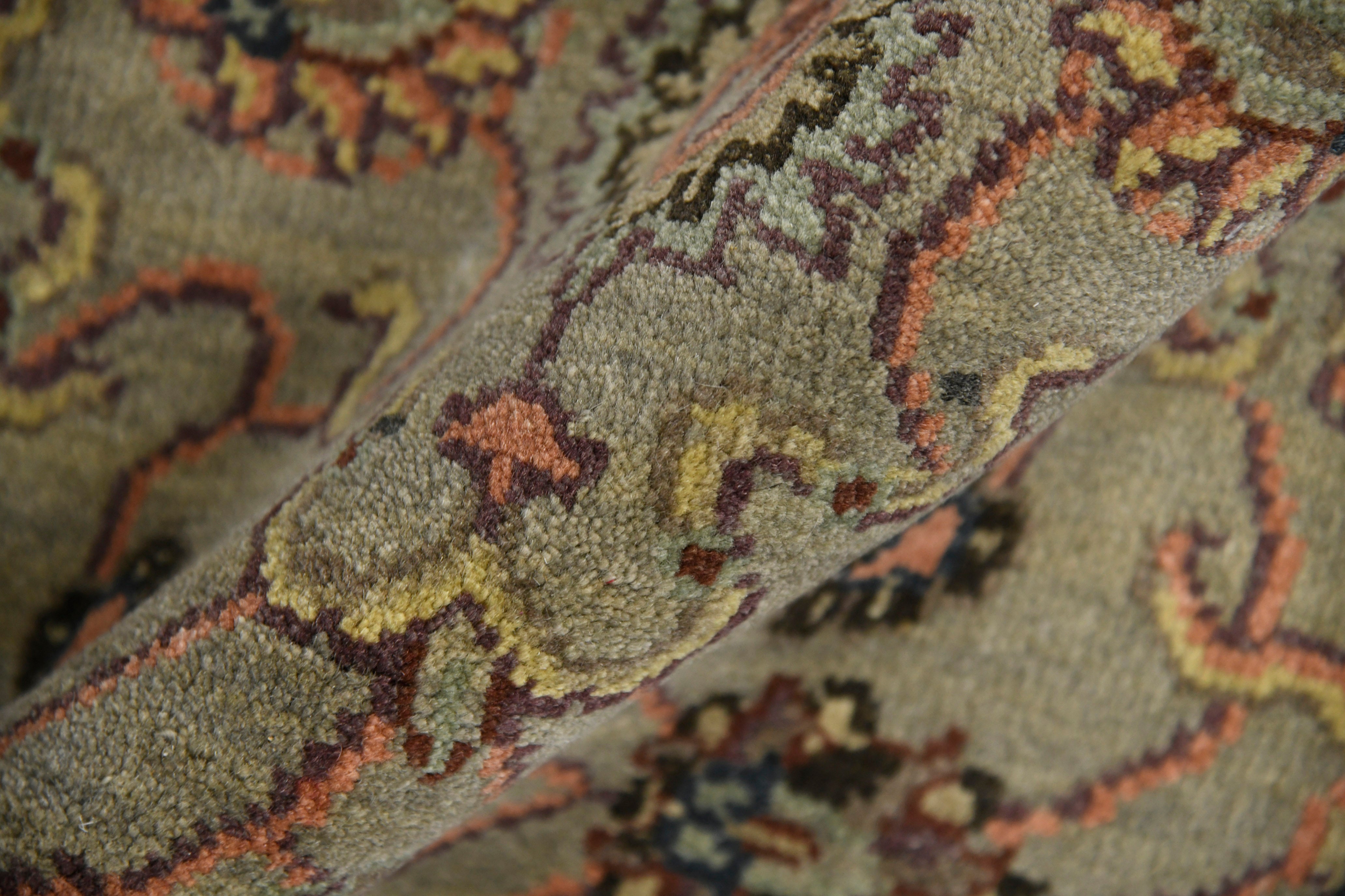 Luxor Classic Pattern Hand Knotted Rectangle Anti-Skid Designer Carpet, Prayer Rug For Office Cabins, Small Living Spaces - 2'X3'