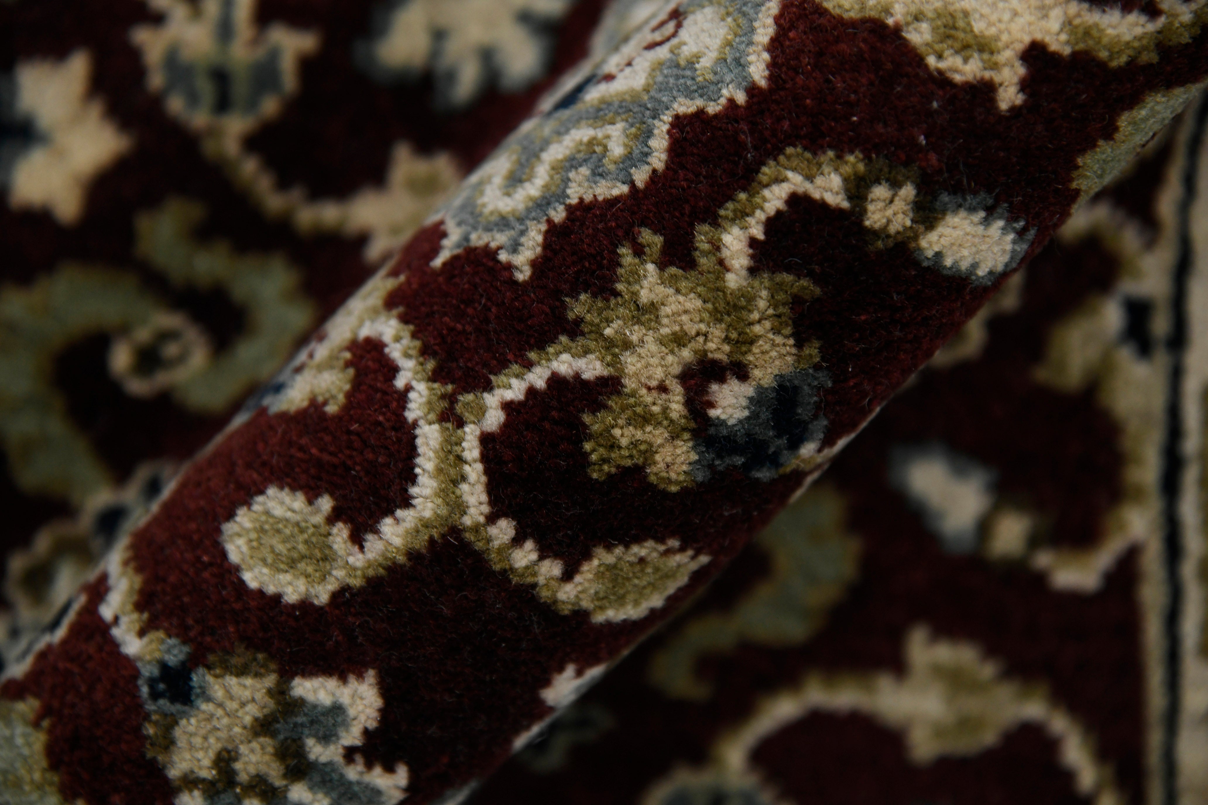 Luxor Classic Pattern Hand Knotted Rectangle Anti-Skid Designer Carpet, Prayer Rug For Office Cabins, Small Living Spaces - 2'X3'